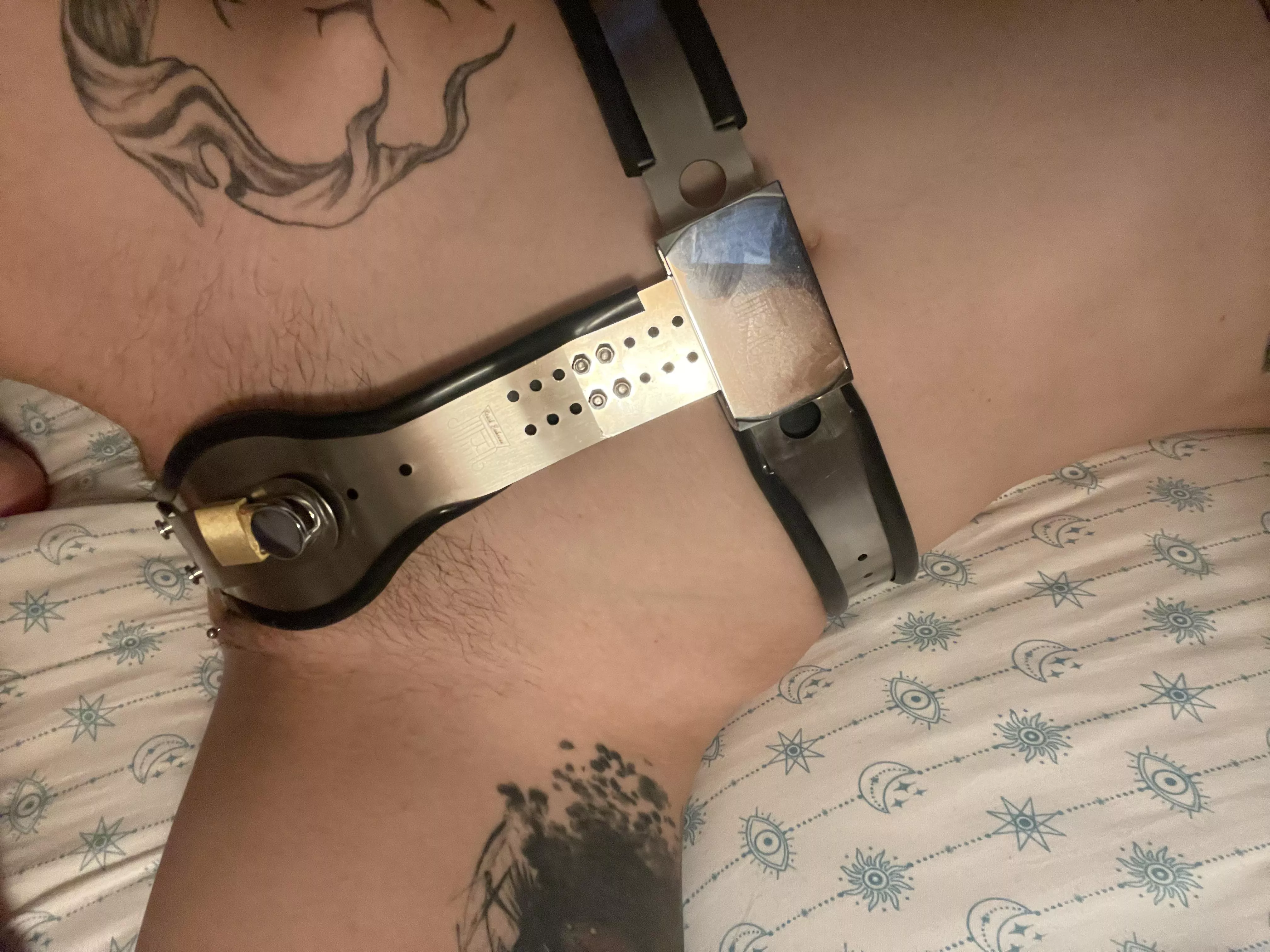 I got my new cage for indefinite chastity (it/it’s pronouns)