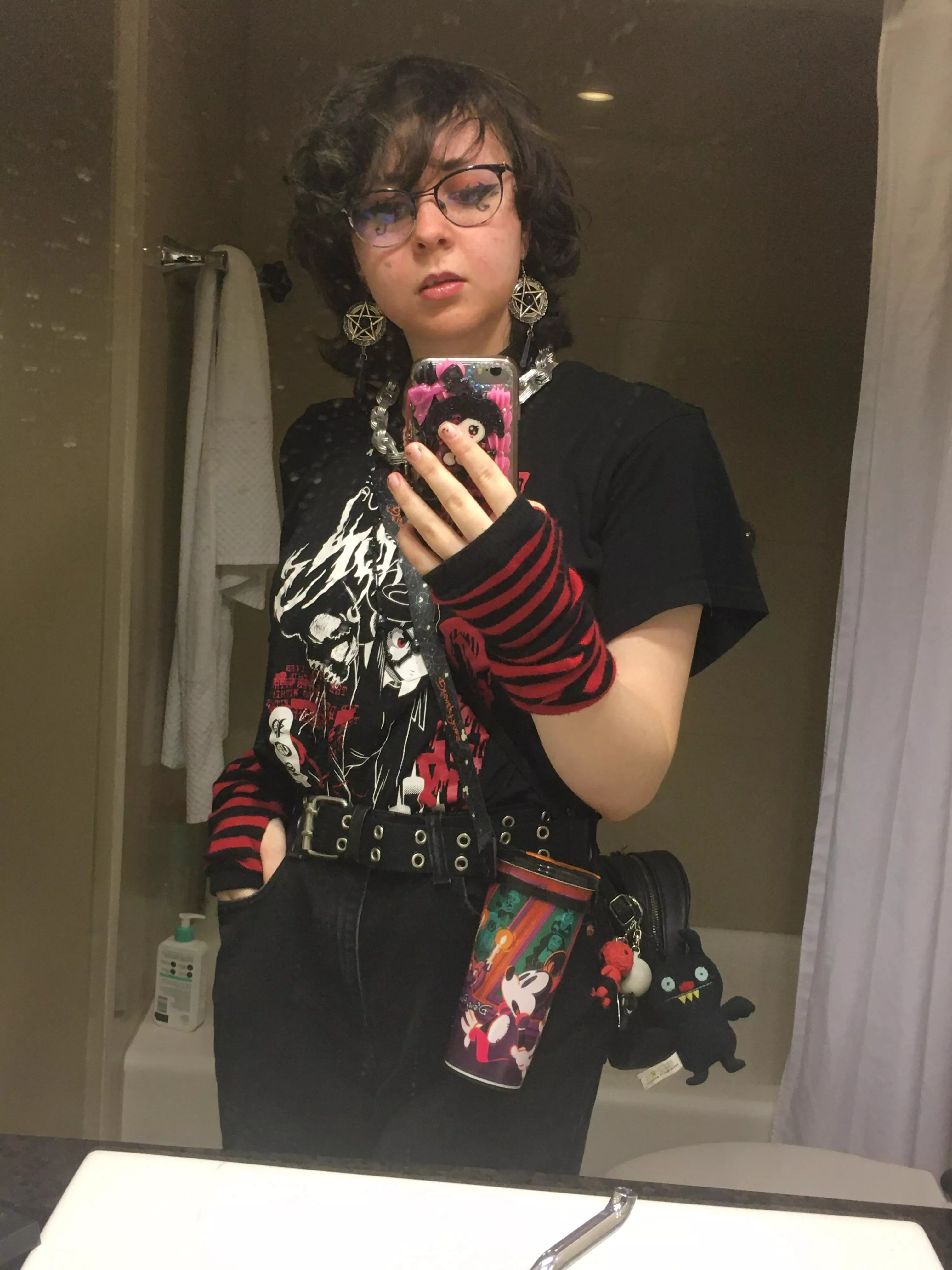 I know most femboy atire is shorts and skits but I still have floofy and makeup and big earrings so it still counts. Right?