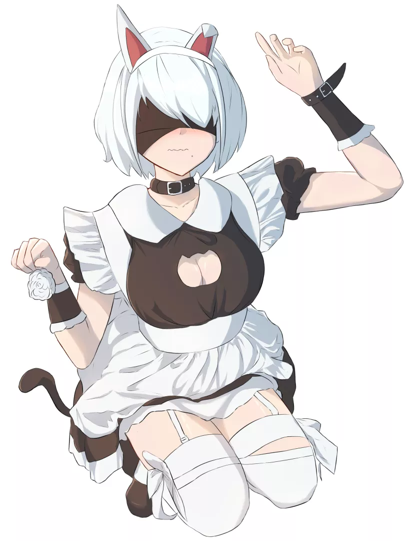 2B reprogrammed as the perfect catgirl