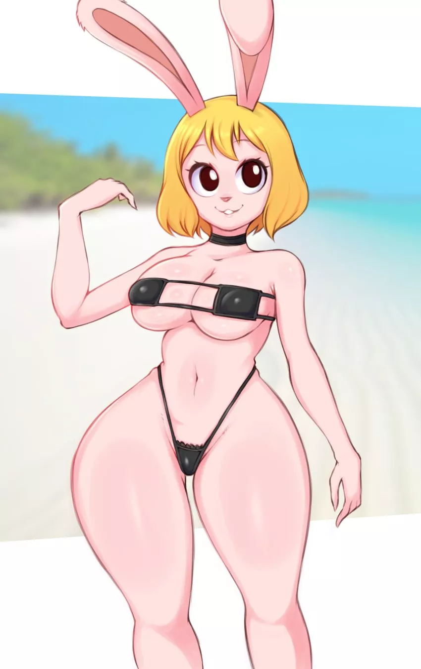 Carrot in a black bikini (beautiful art by Saltyxodium)