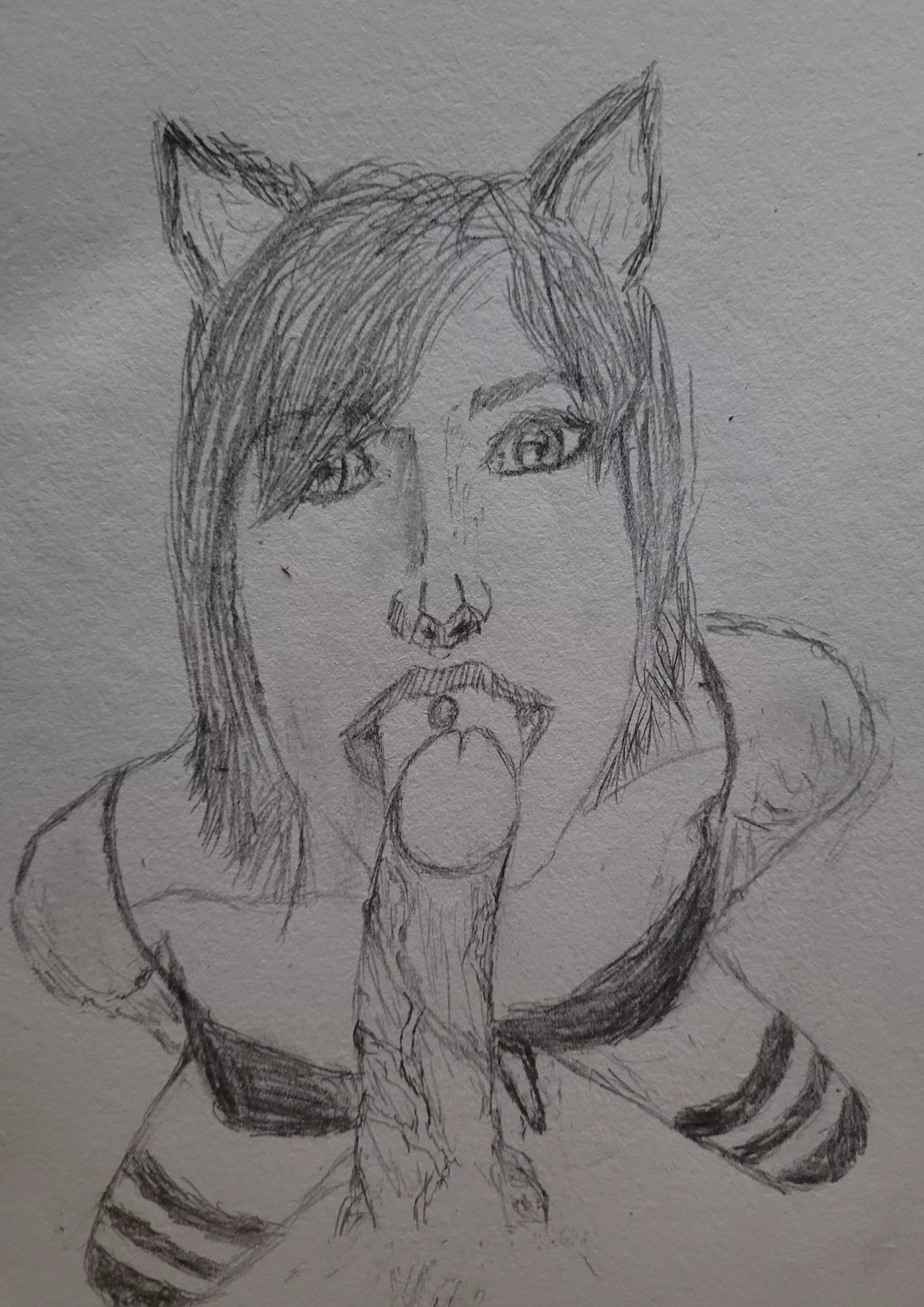 Catgirl licking dick (tgirl_kireina)