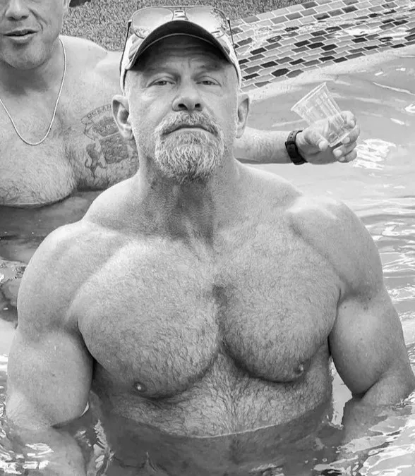 Fit daddy in black and white