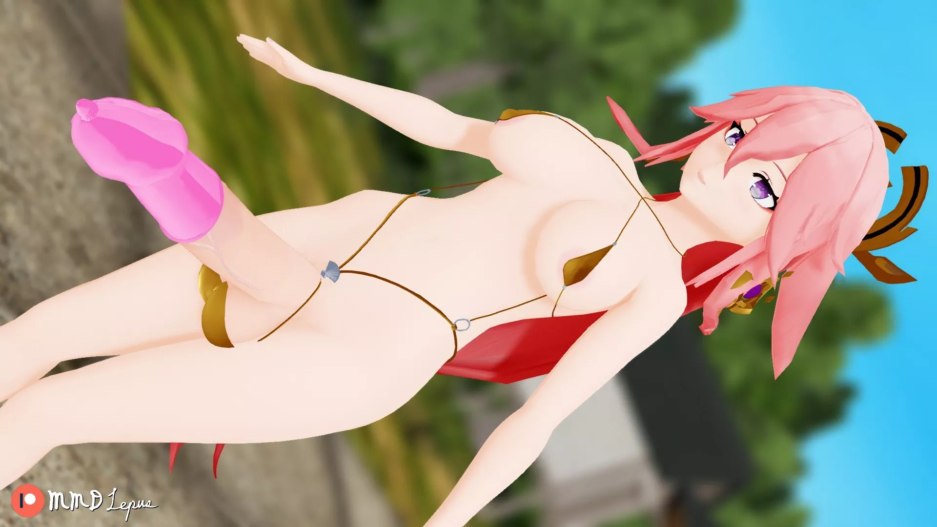 Futanari Yae Miko (MMD Lepus) [Genshin Impact]