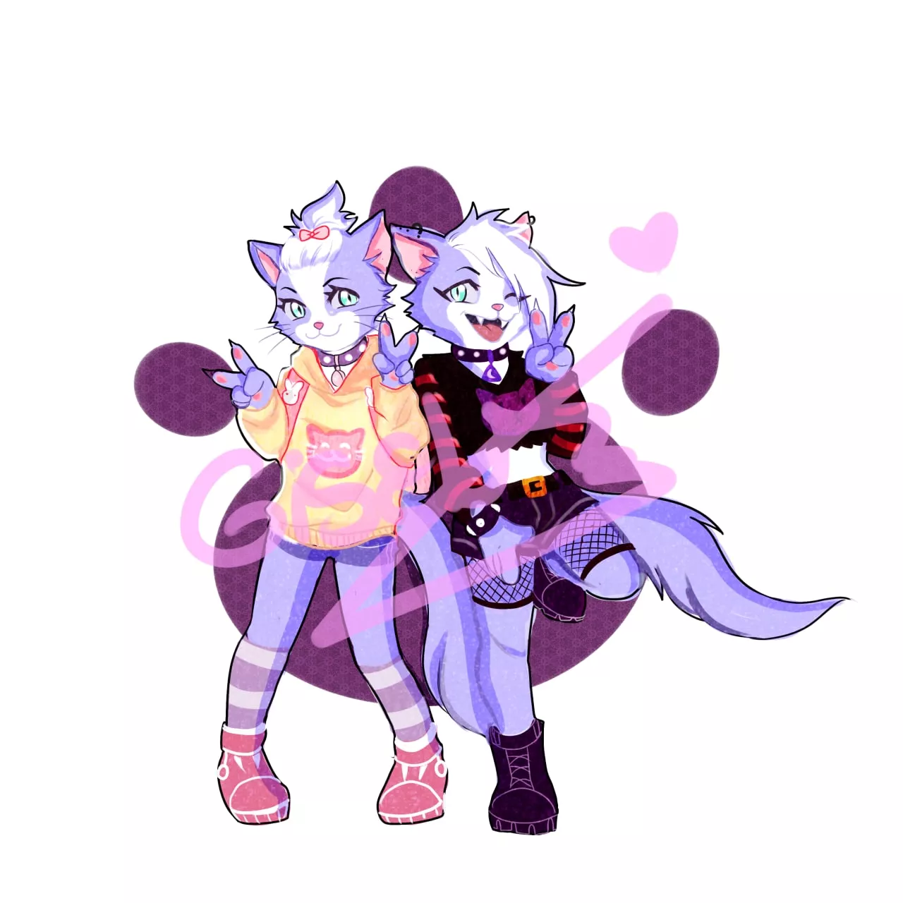 @giselsann. twins anthro cats🌼