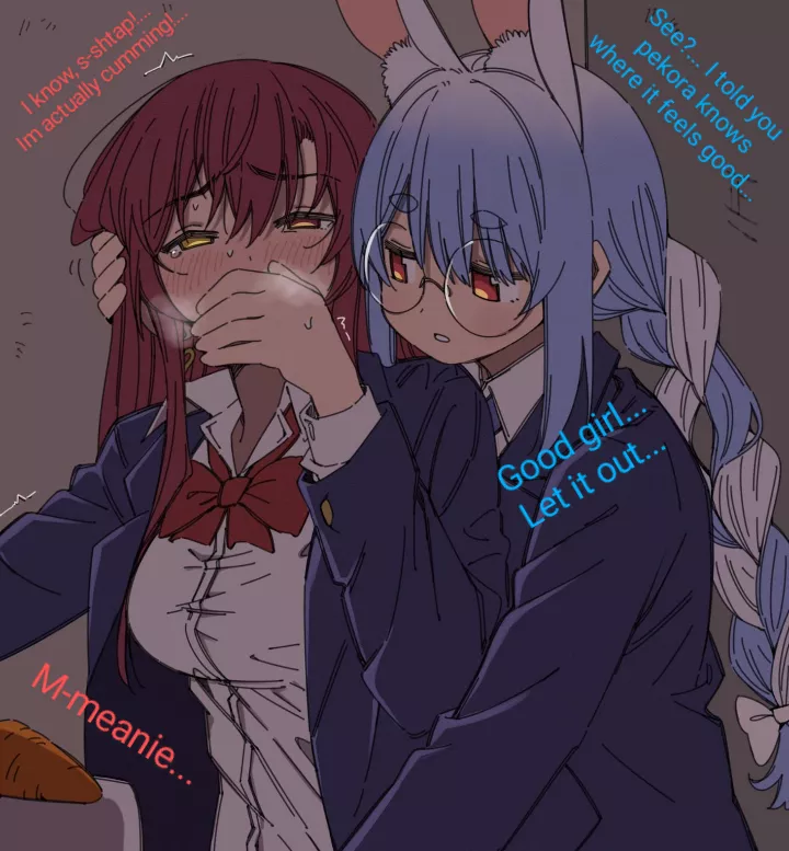 some yuri fun [orgasm] [yuri] [hololive] [uniform] [bunny girl] [glasses] [nerdy]