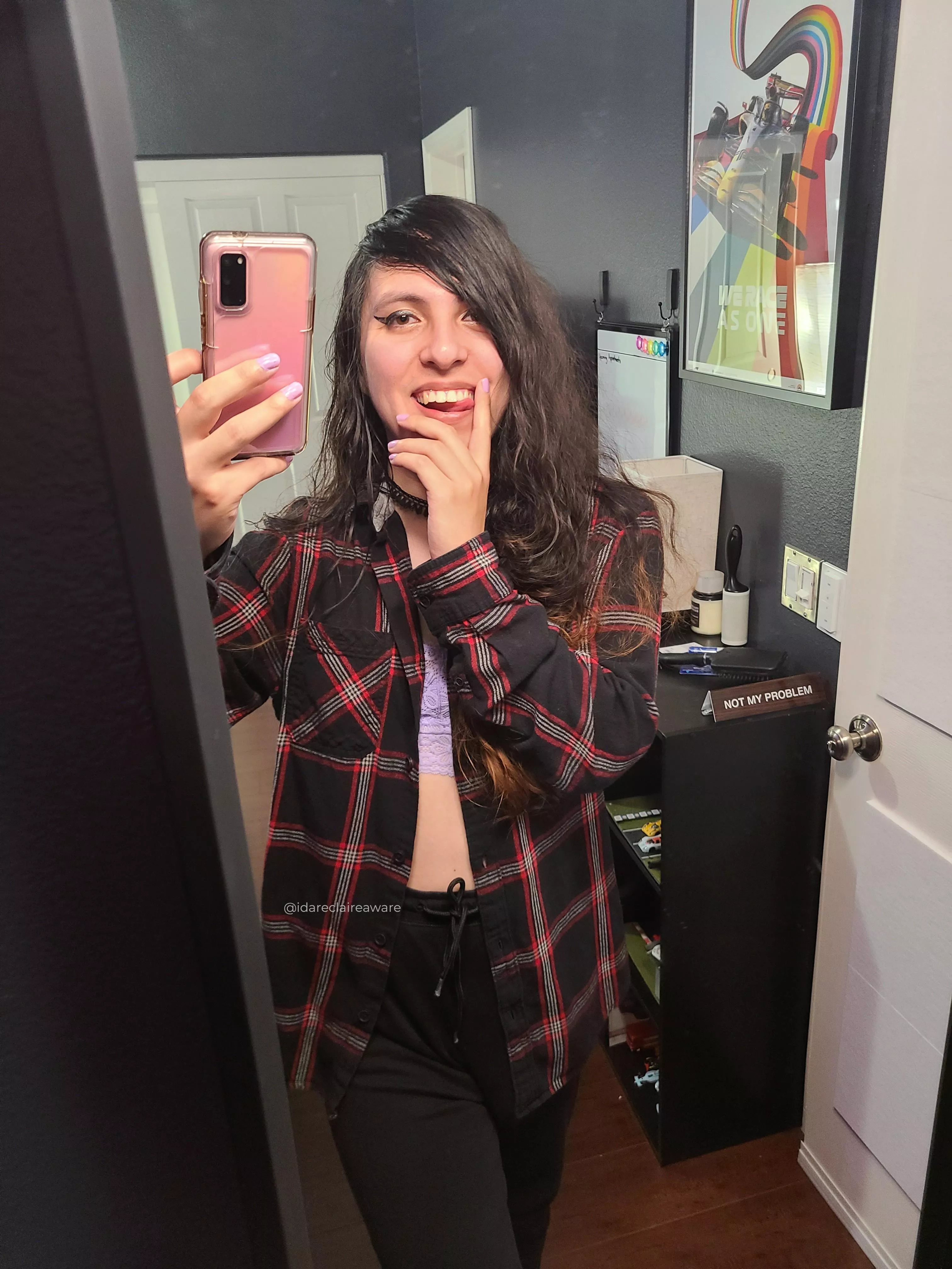 Bralettes under flannels are a vibe