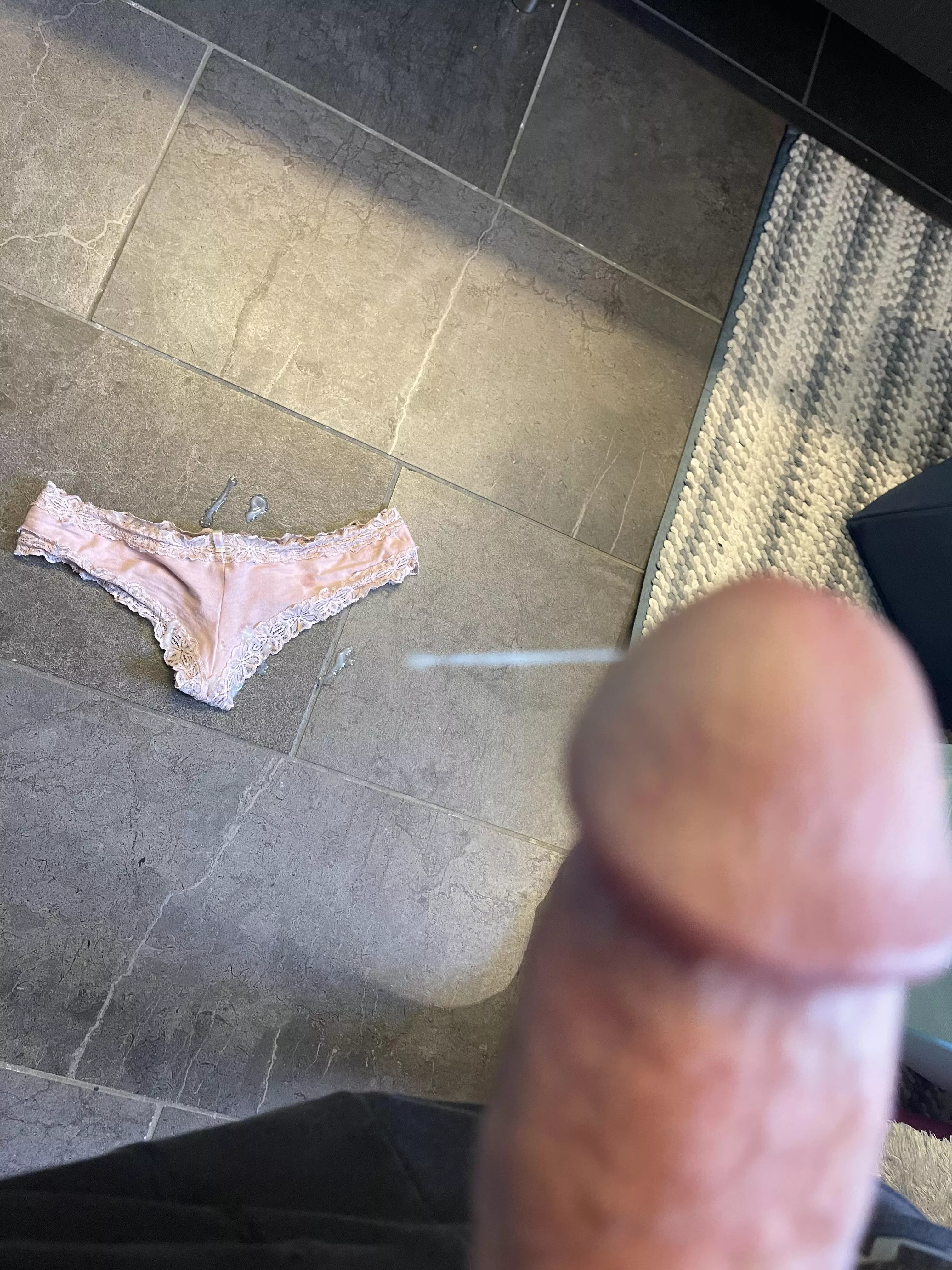 Drained my balls on my wife’s panties