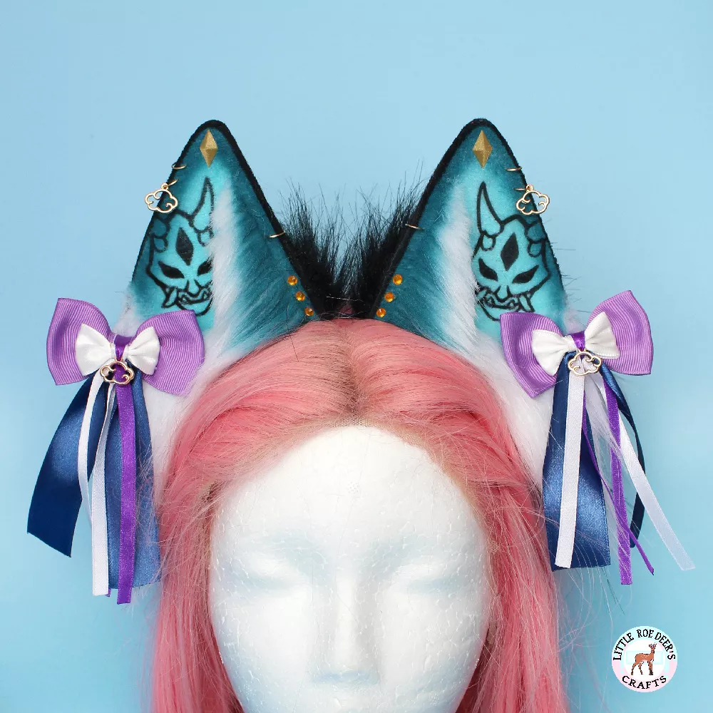 Finished custom ears - inspired by Xiao from Genshin impact :3 made by me