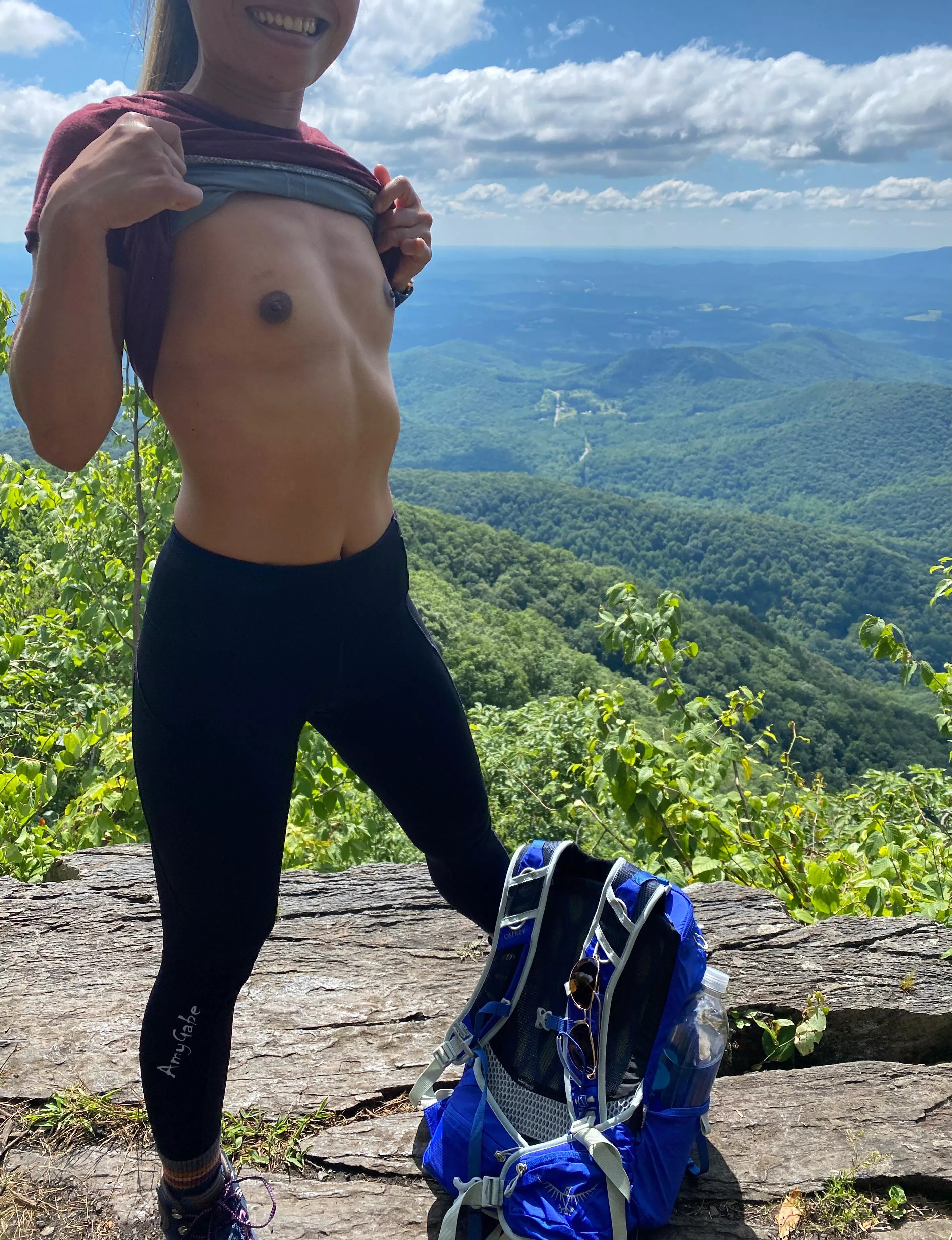 Flashing my tits at the mountain