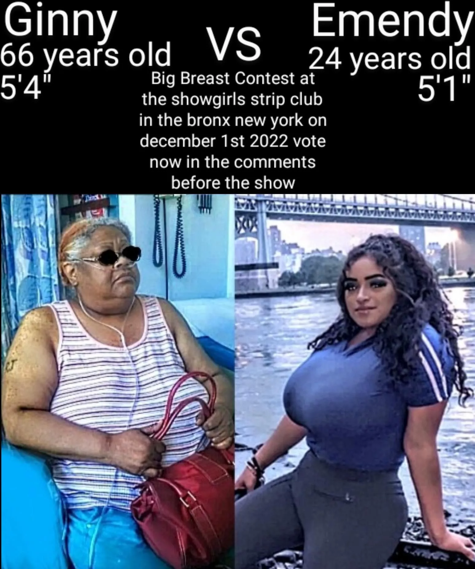 Ginny vs Emendy big breast contest show on december 1st 2022