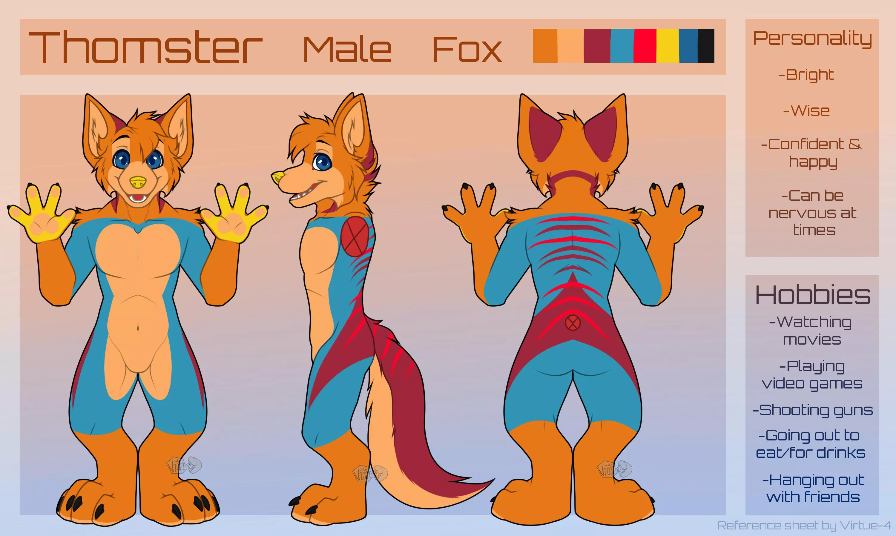 Hello all Fluffs may I present to you â€œThomsterâ€ Mark III. Credit to â€œVezeâ€ for this awesome reference sheet. What do you think of him.