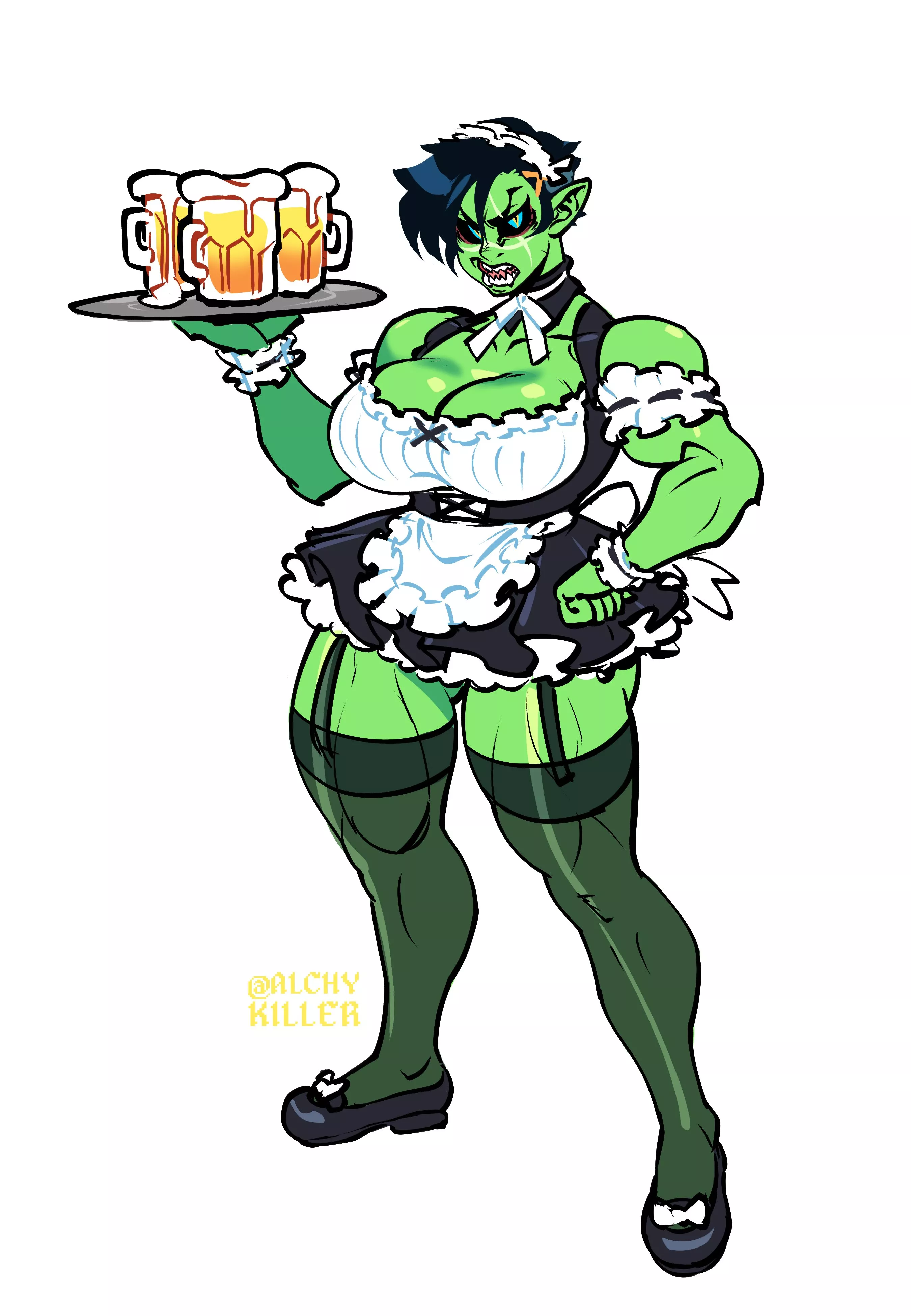 Orc Maid by @alchykiller