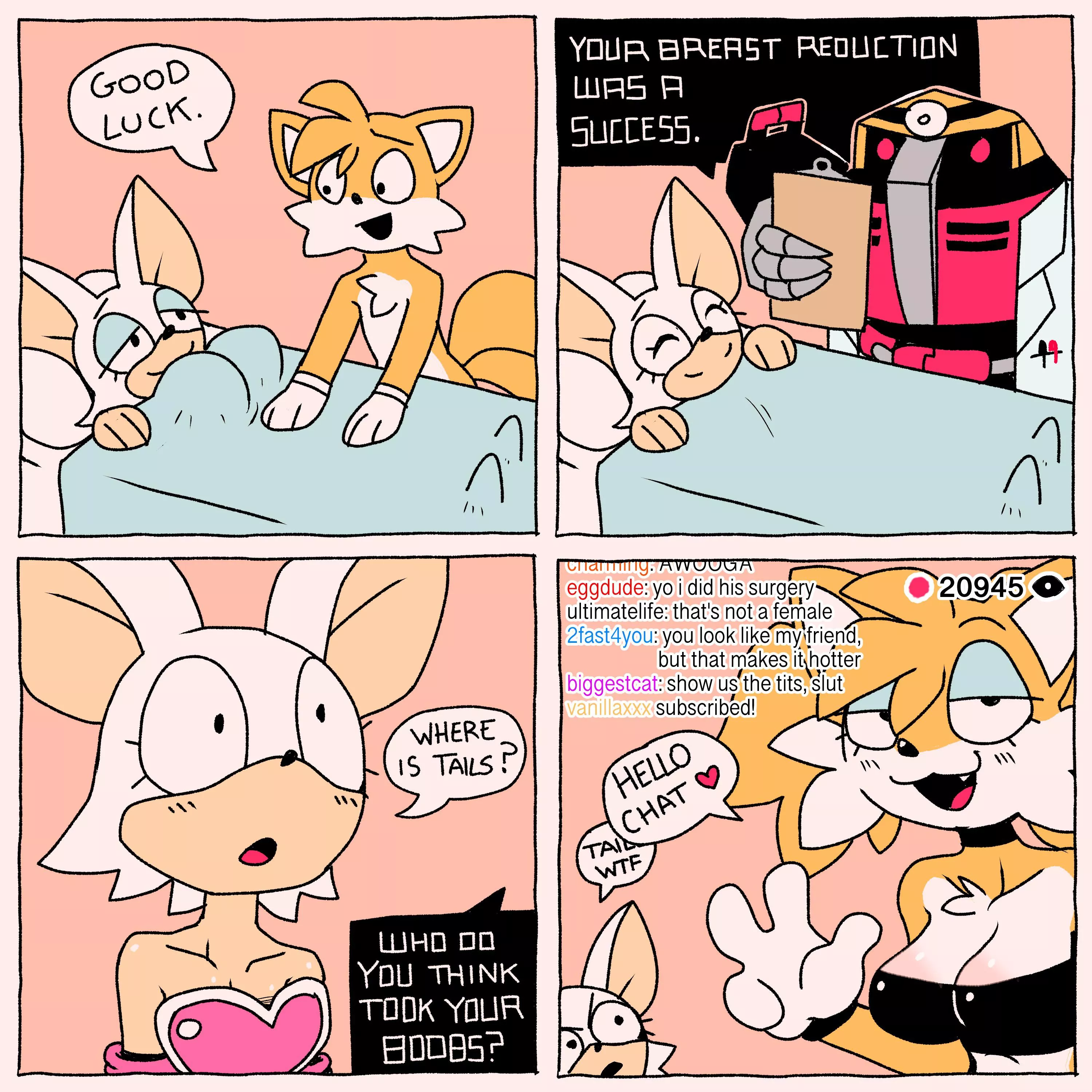 Tails' nefarious boob heist (PONPORIO)