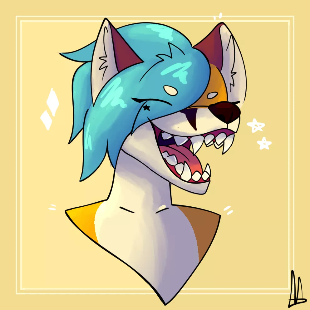 Headshot of Asteria, a character of mine (Art by me @ApricotApricat on Twitter)