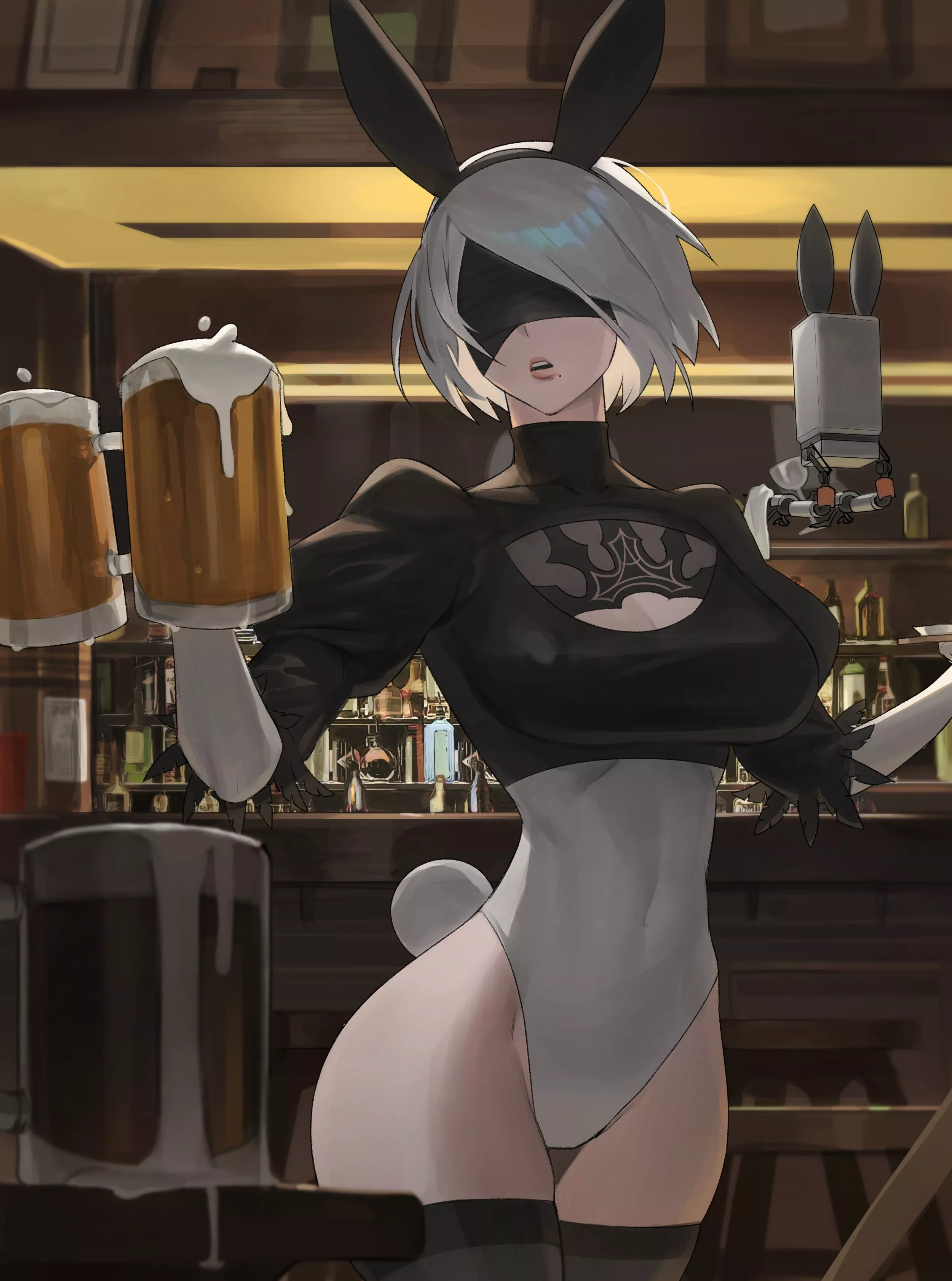 2B Bunny Girl Waitress (Hood) [Nier]