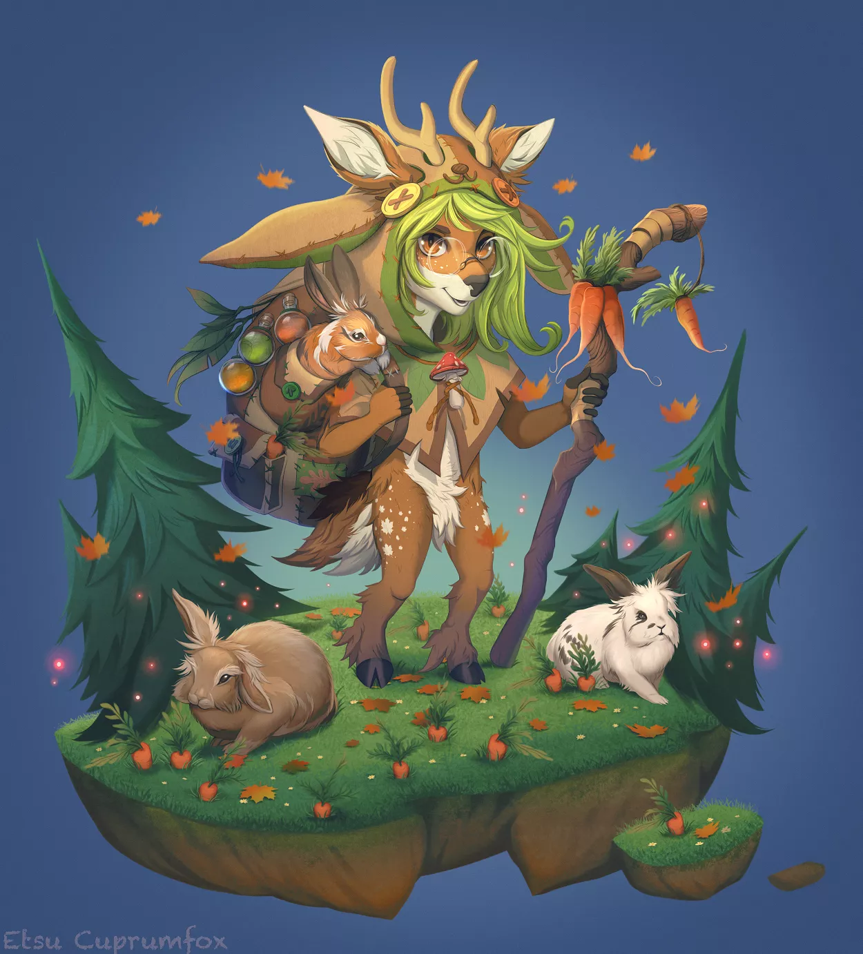 Chibi Deer Druid (Etsu Cuprumfox)