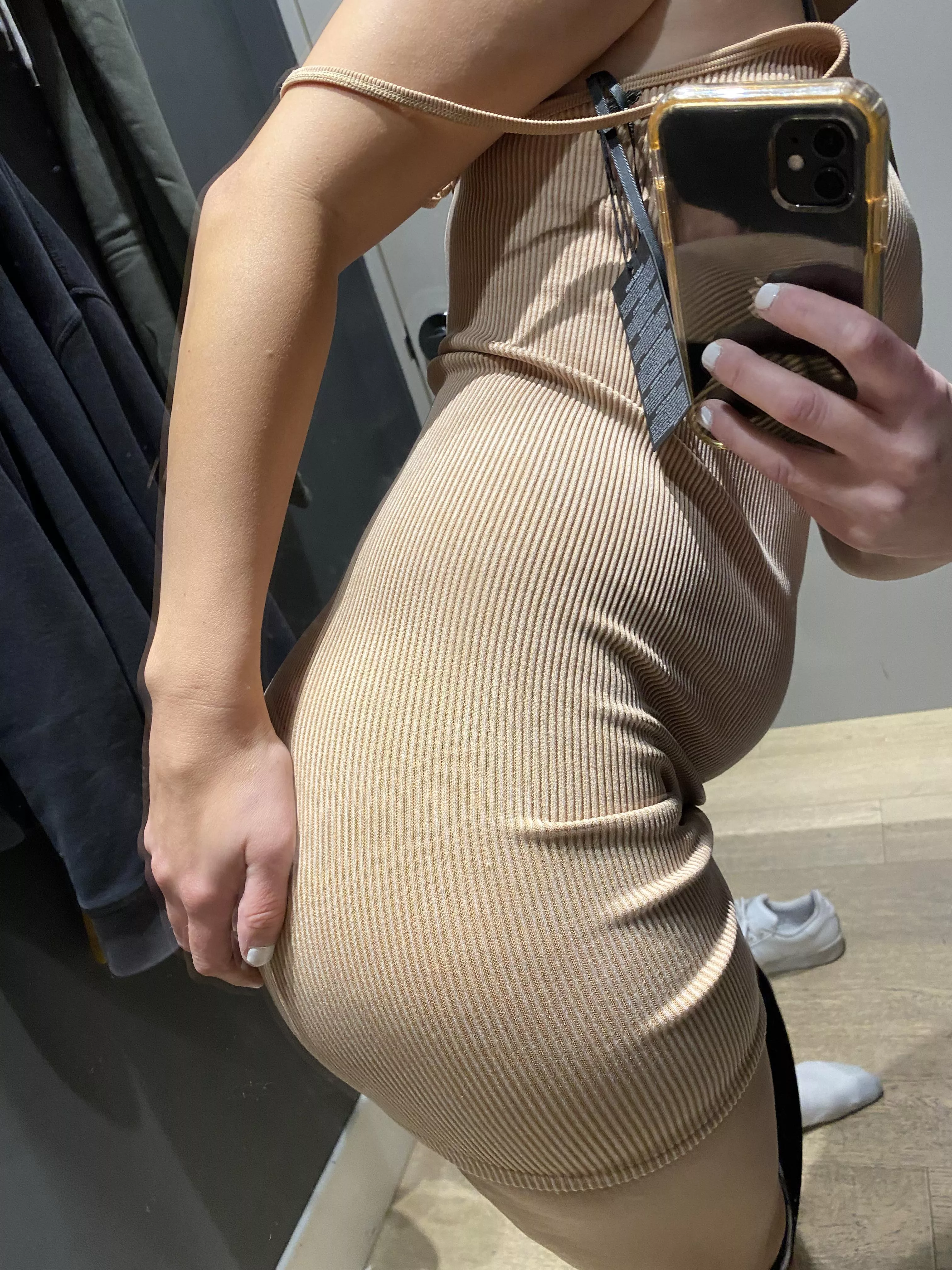 Just bending over in a changing room