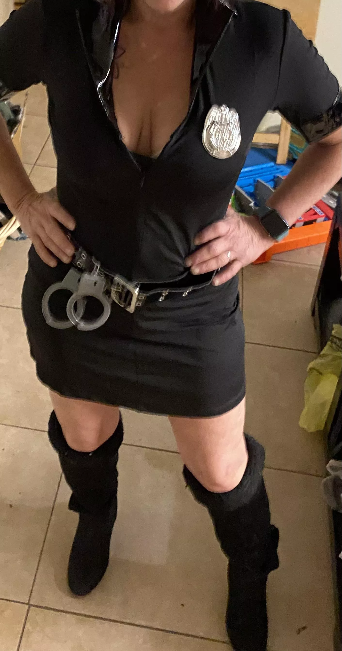 Swingers Club Halloween outfit next weekend.Sexy? Thoughts? Can I arrest you? 53 F