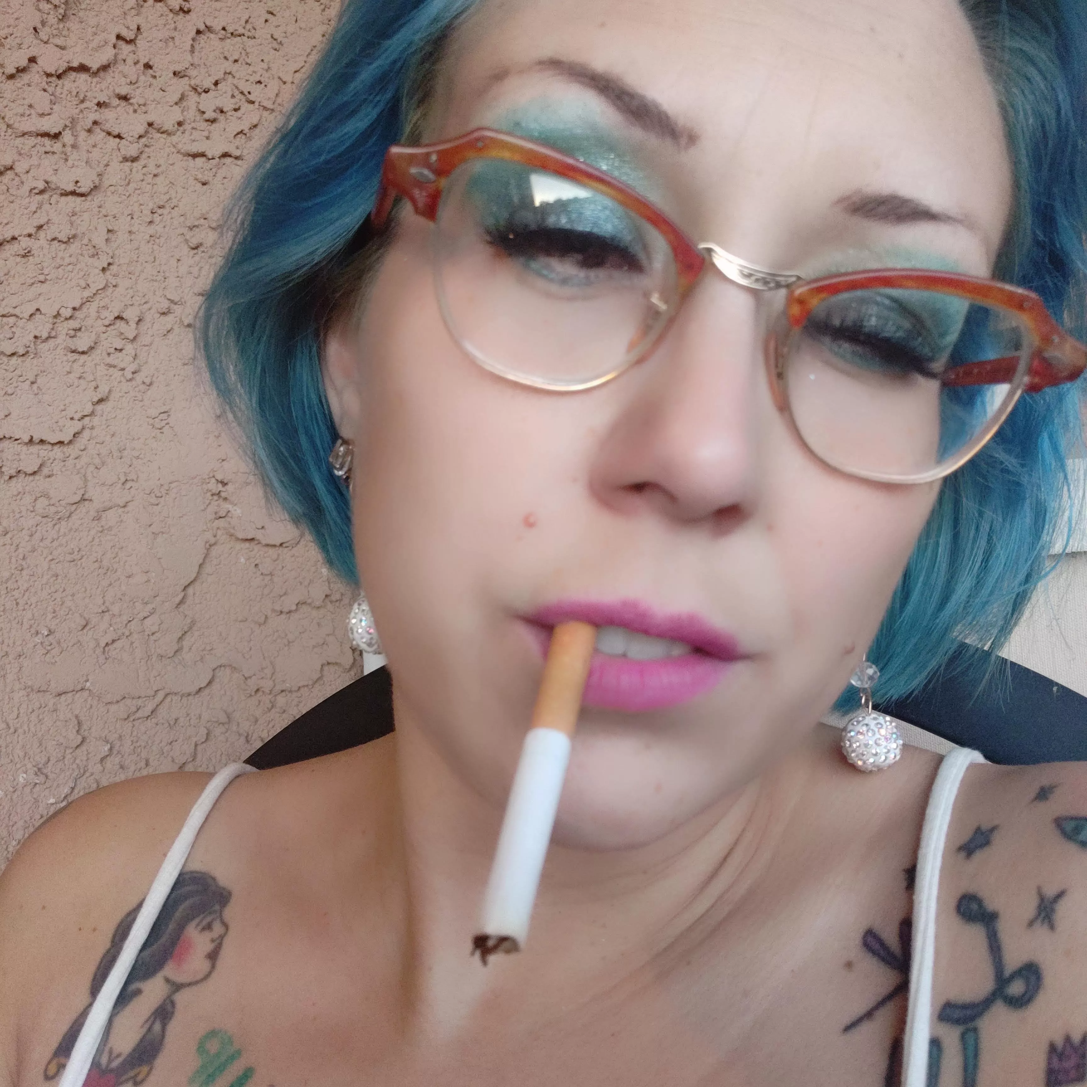 trashy and hot cig dangle from My blue hair days