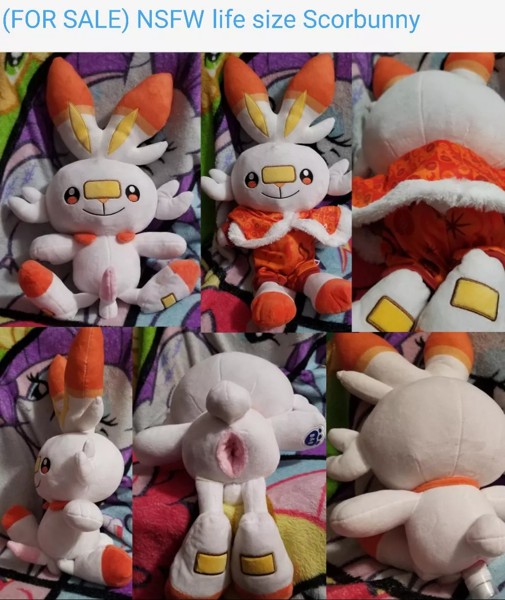 (FOR SALE) NSFW fuckable male Pokemon Scorbunny with useable anus plus rabbit penis and balls [m] (Furrysale)