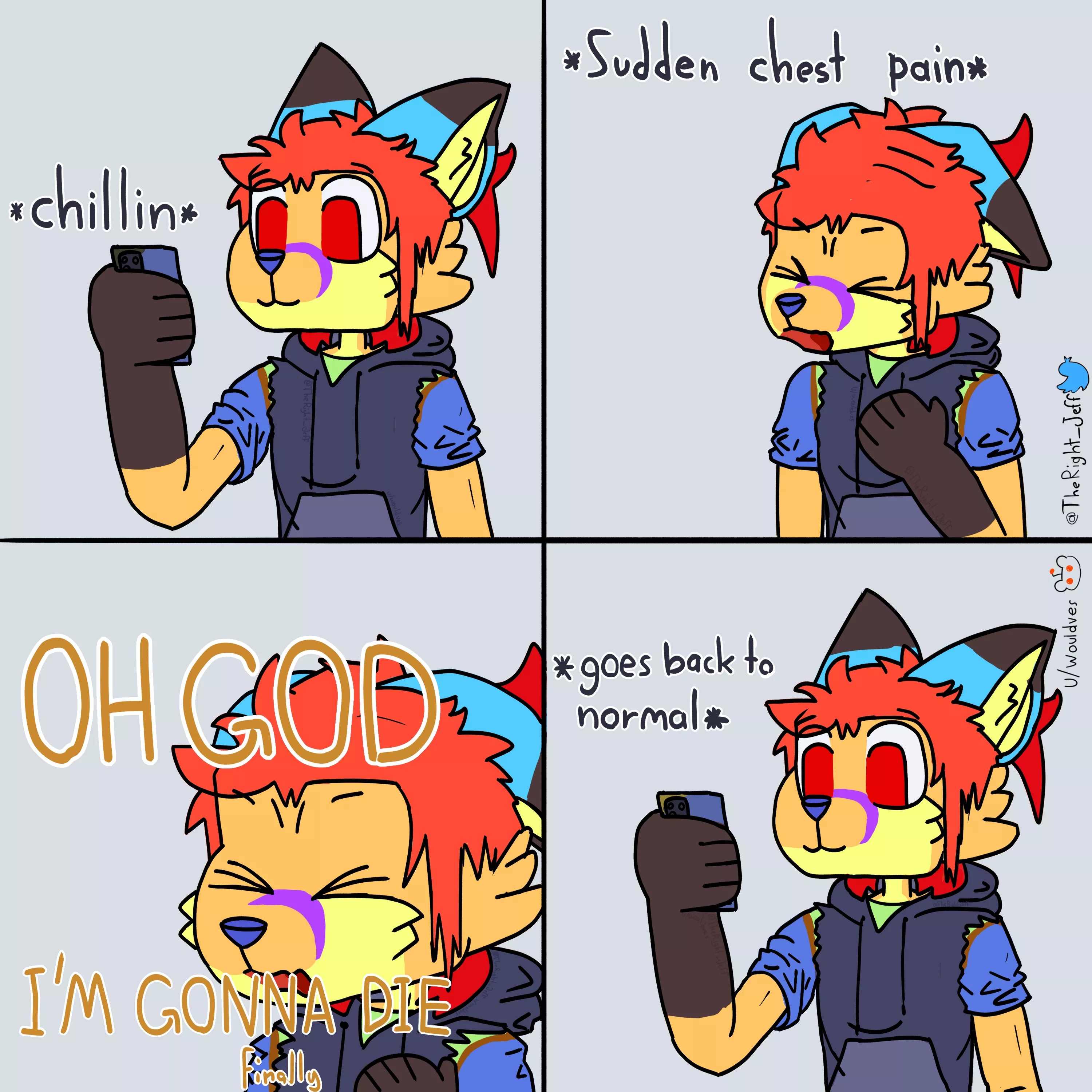 Random sudden chest pain ( comic by me @TheRight_Jeff on twitter )