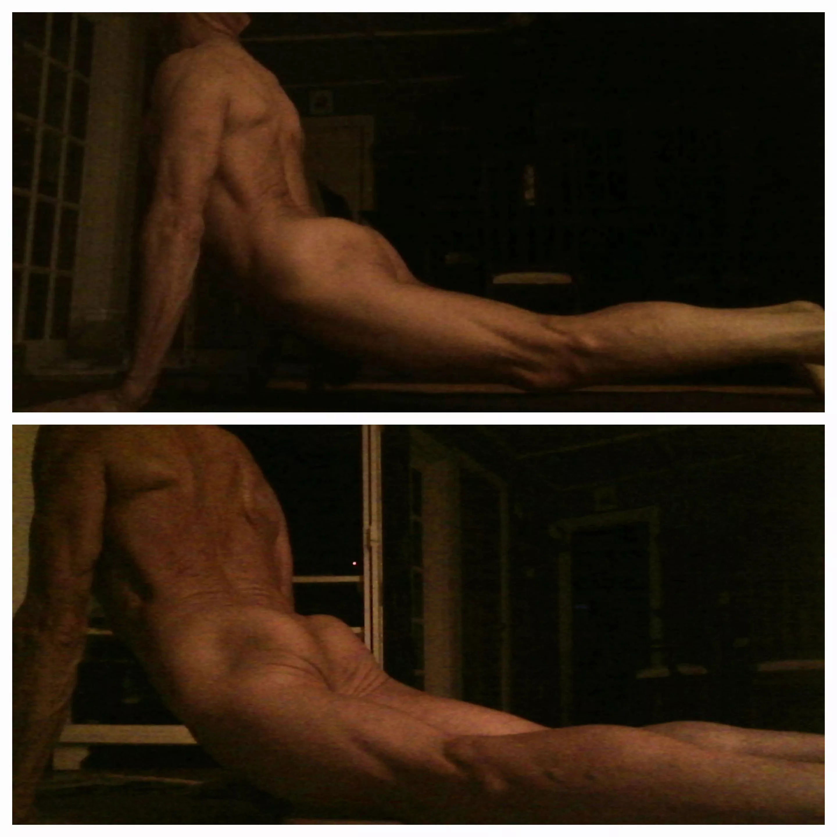 upward dog, top one at 70, bottom at 74.