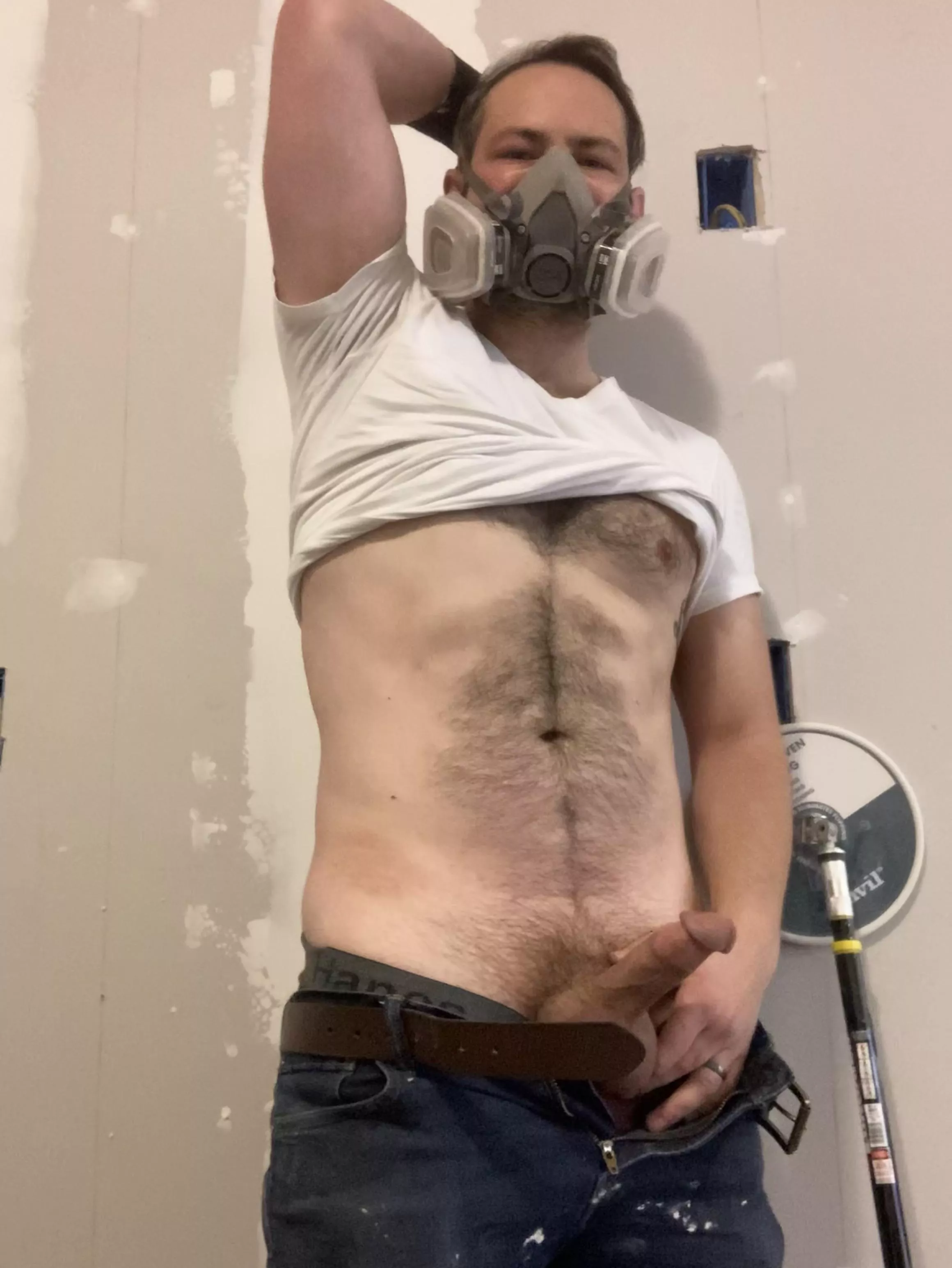 35 [M]annually sanding drywall is dirty work.