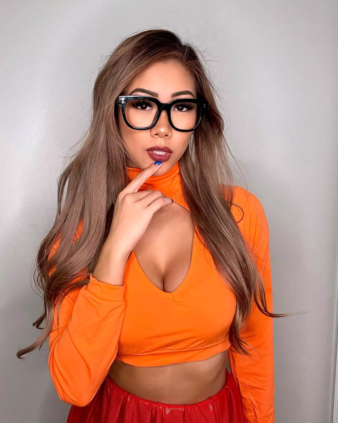 Dressed as Velma for Halloween