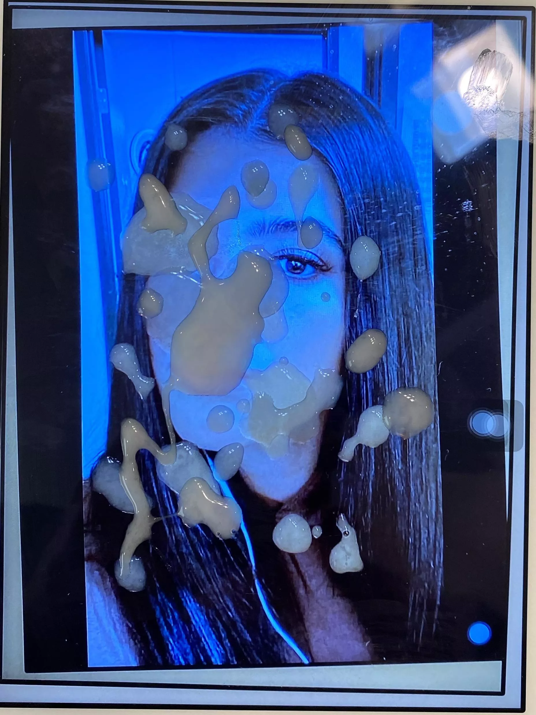 Fuckk. Drained all the sperm from my nuts onto her face.