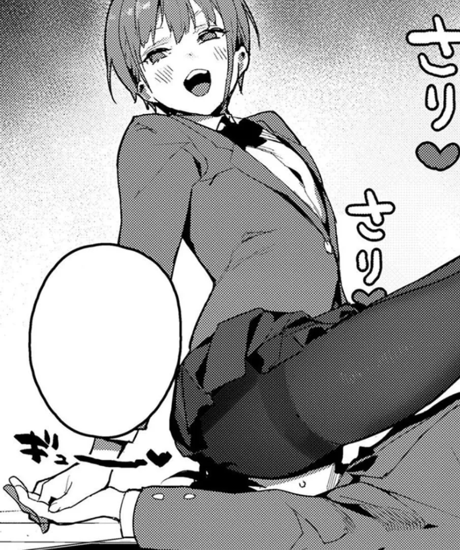 LF mono source: school uniform, 1girl, 1boy, short hair, small breasts, hand holding, sitting on face, mini skirt, girl on top, on floor, smile, open mouth, looking back, looking at another, simple background, tears, tongue.