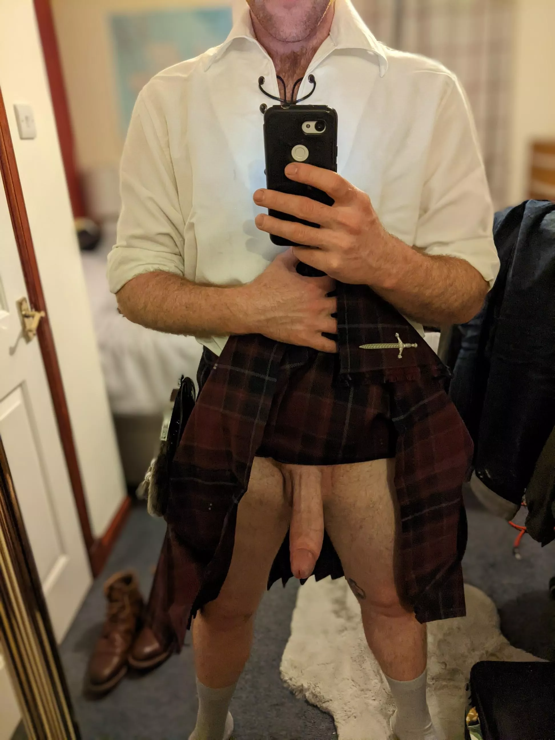 Scottish. Ginger. Kilt.