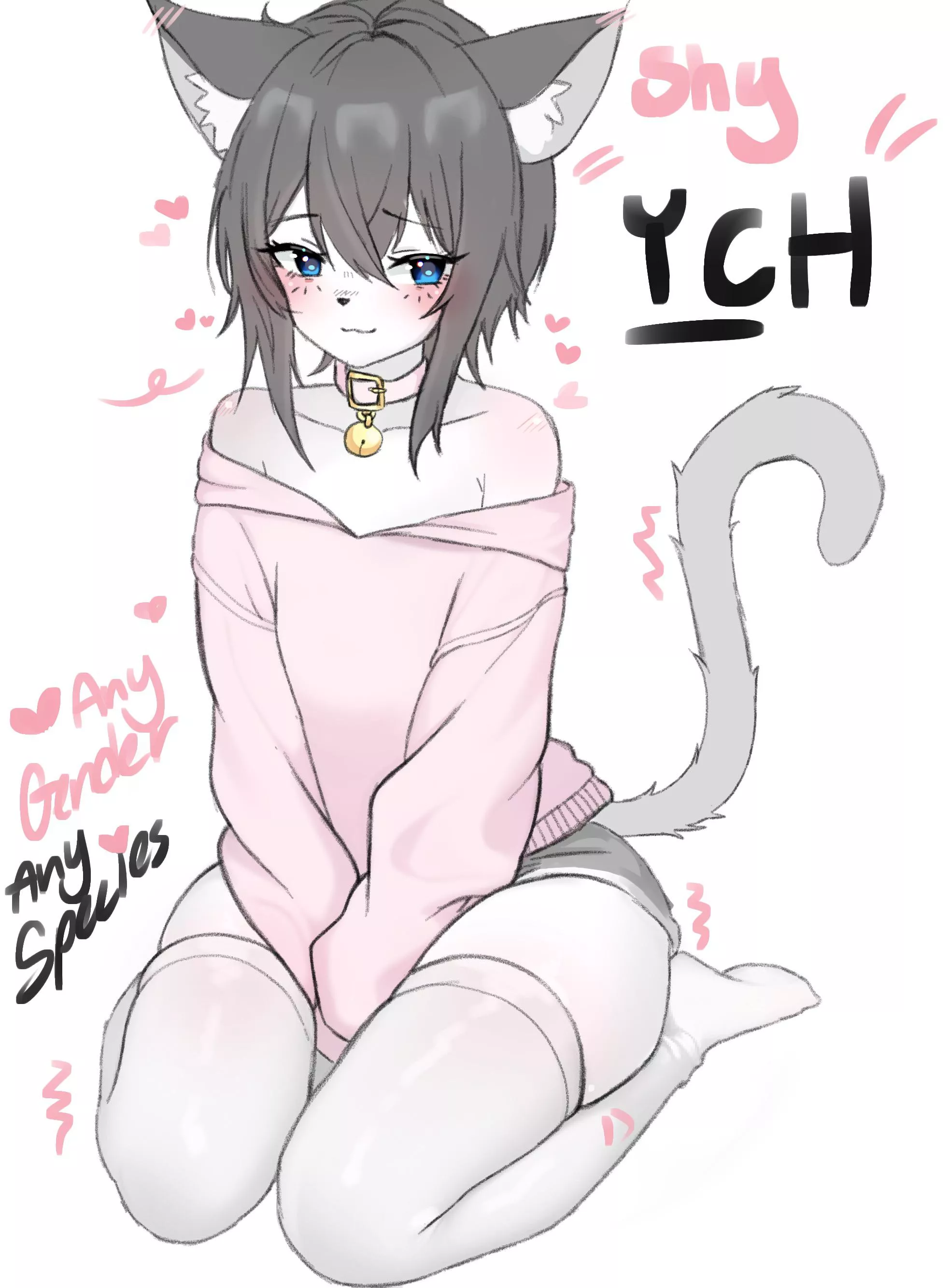 Shy YCH (open) by me: PuppyyPawss @ twitter