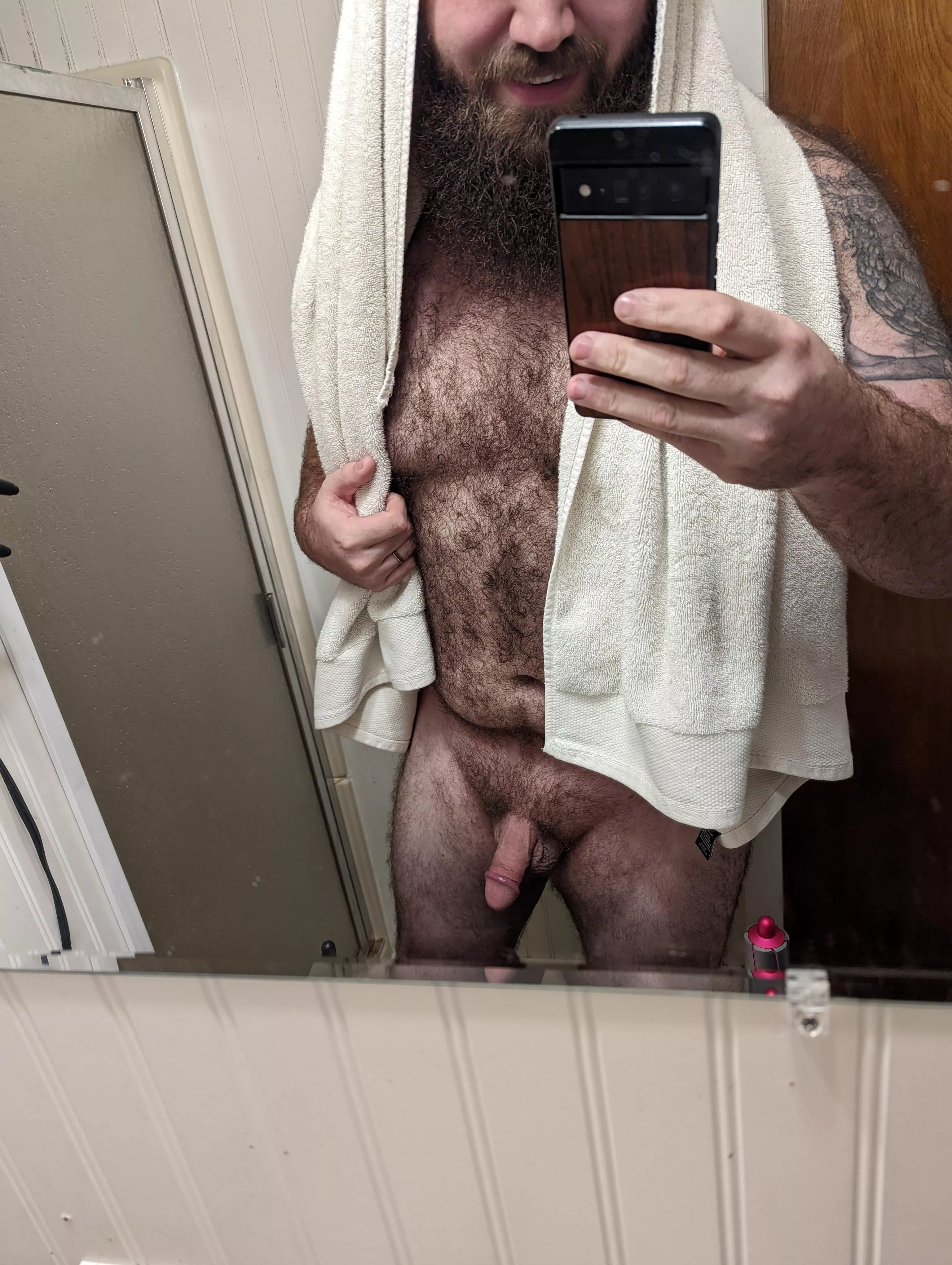 Fresh and clean just out of the shower.