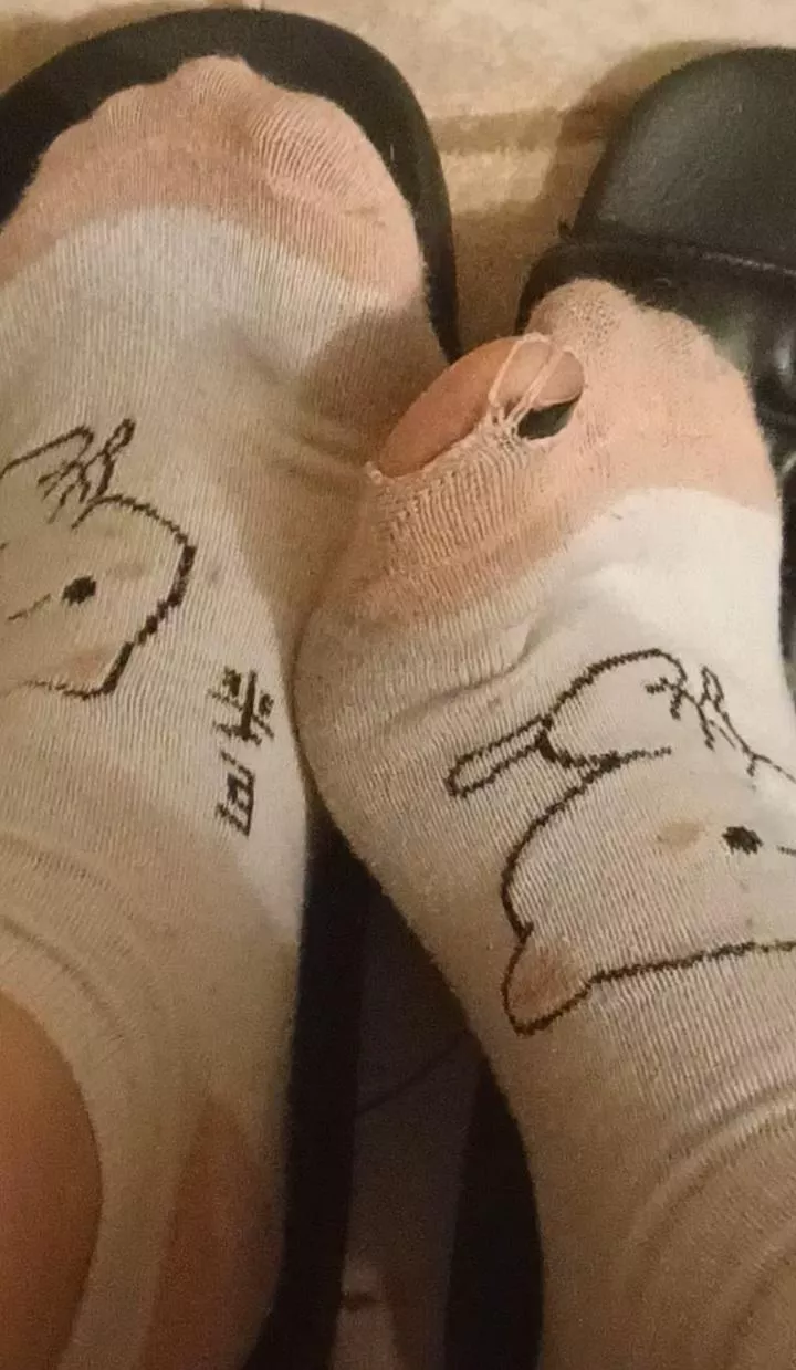 [selling] worn socks with holes, $25 for 24h wear, add ons and extended wear available~ cashapp only, dm if interested~