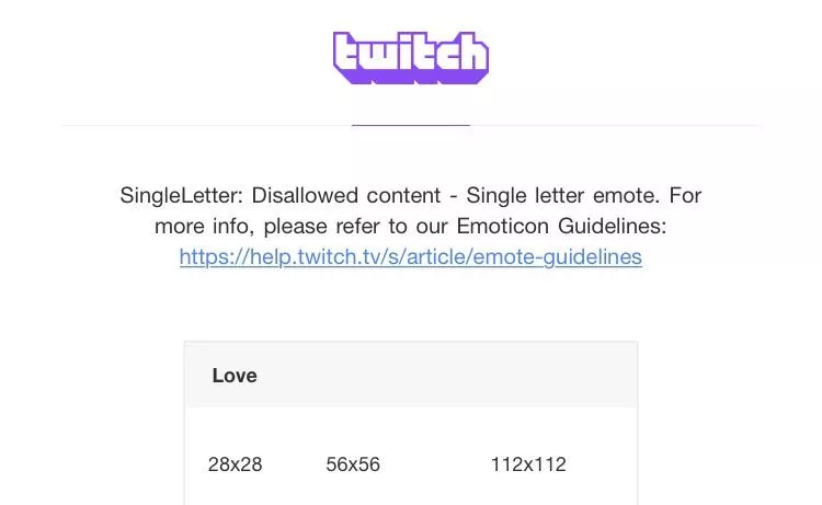 Single letter emote rejection.. for a 4 letter emote? Wtf?