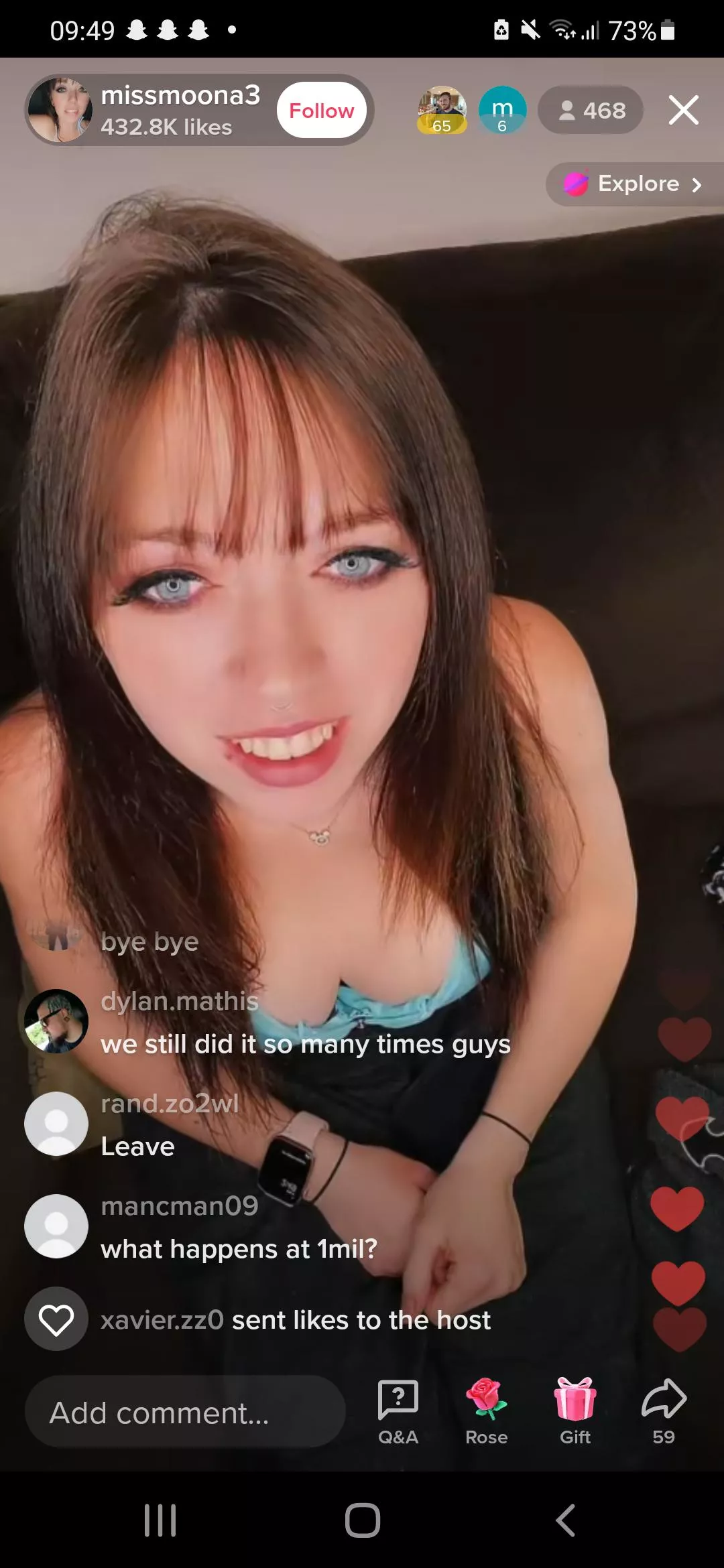 1 mil likes she takes it off, someone missunderstanded her so goal wasnt 500 viewers so get her to 1 mil its not a scam