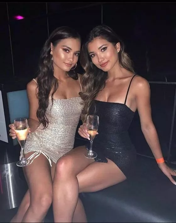 [2] silver or black tight dress