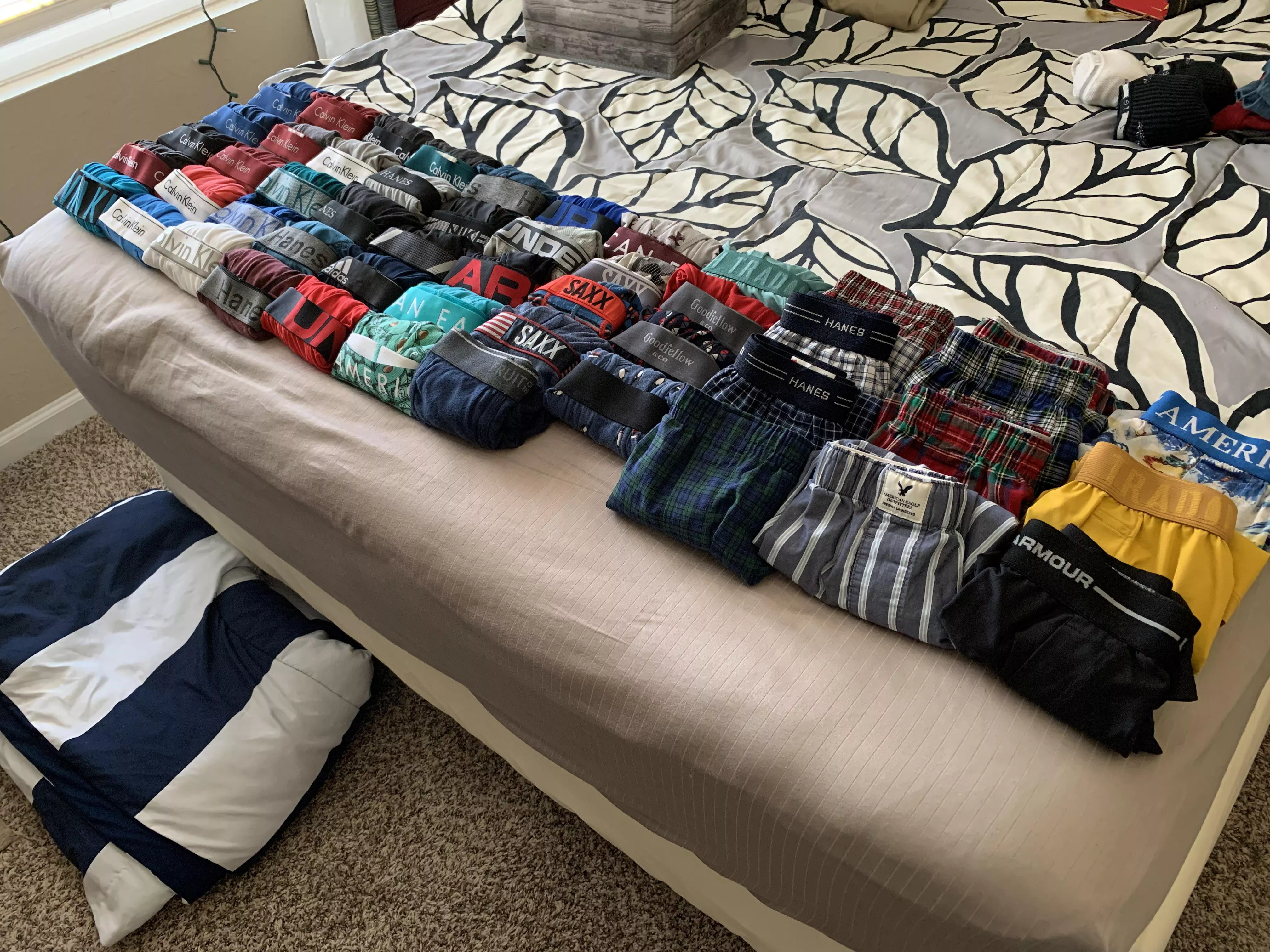 22 yo college dude here. Just wanted to show off my underwear collection I’ve got going on for the past few years ;) both wear boxers and boxer briefs