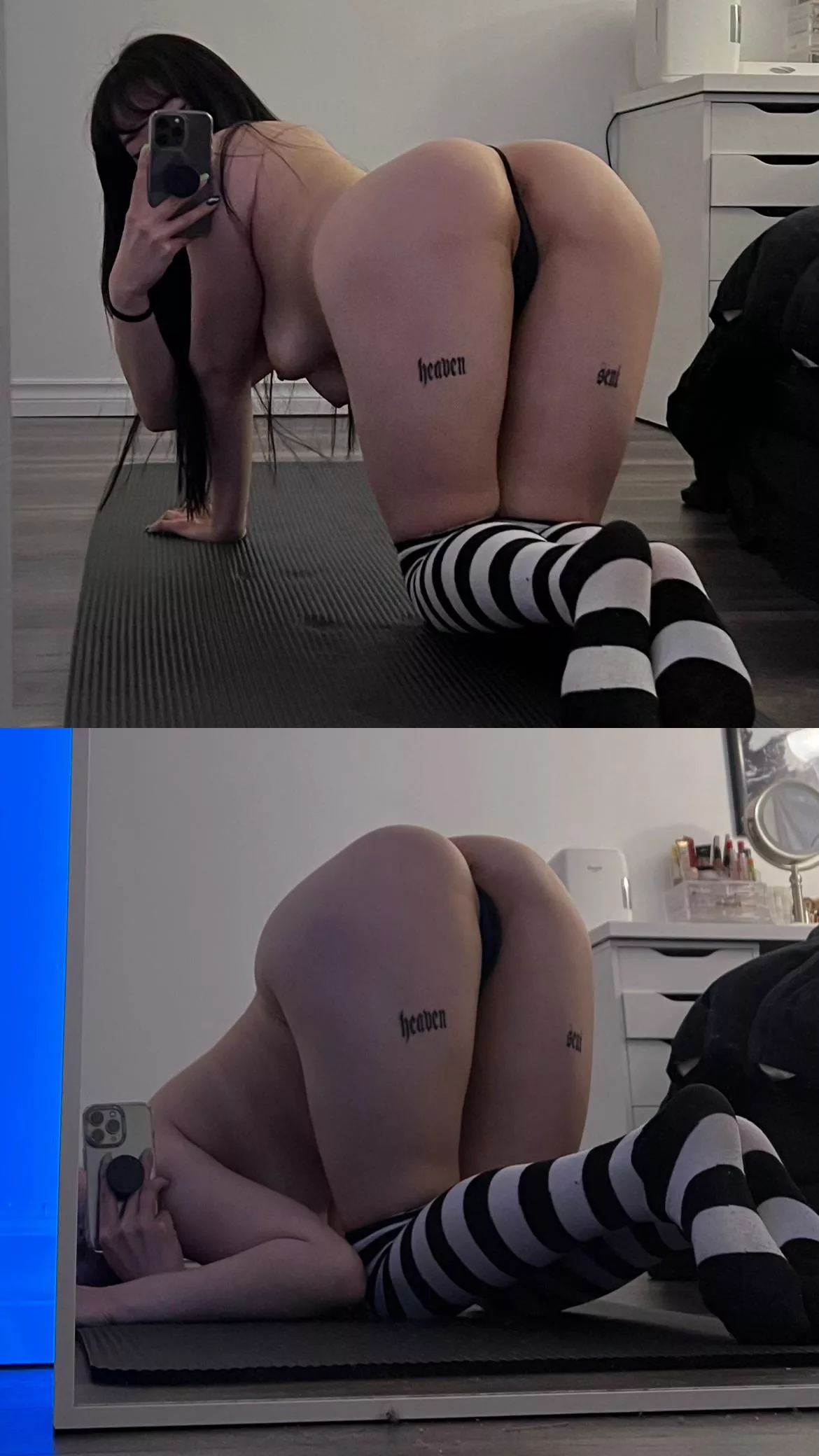 [24female] love my striped socks 🖤🤍