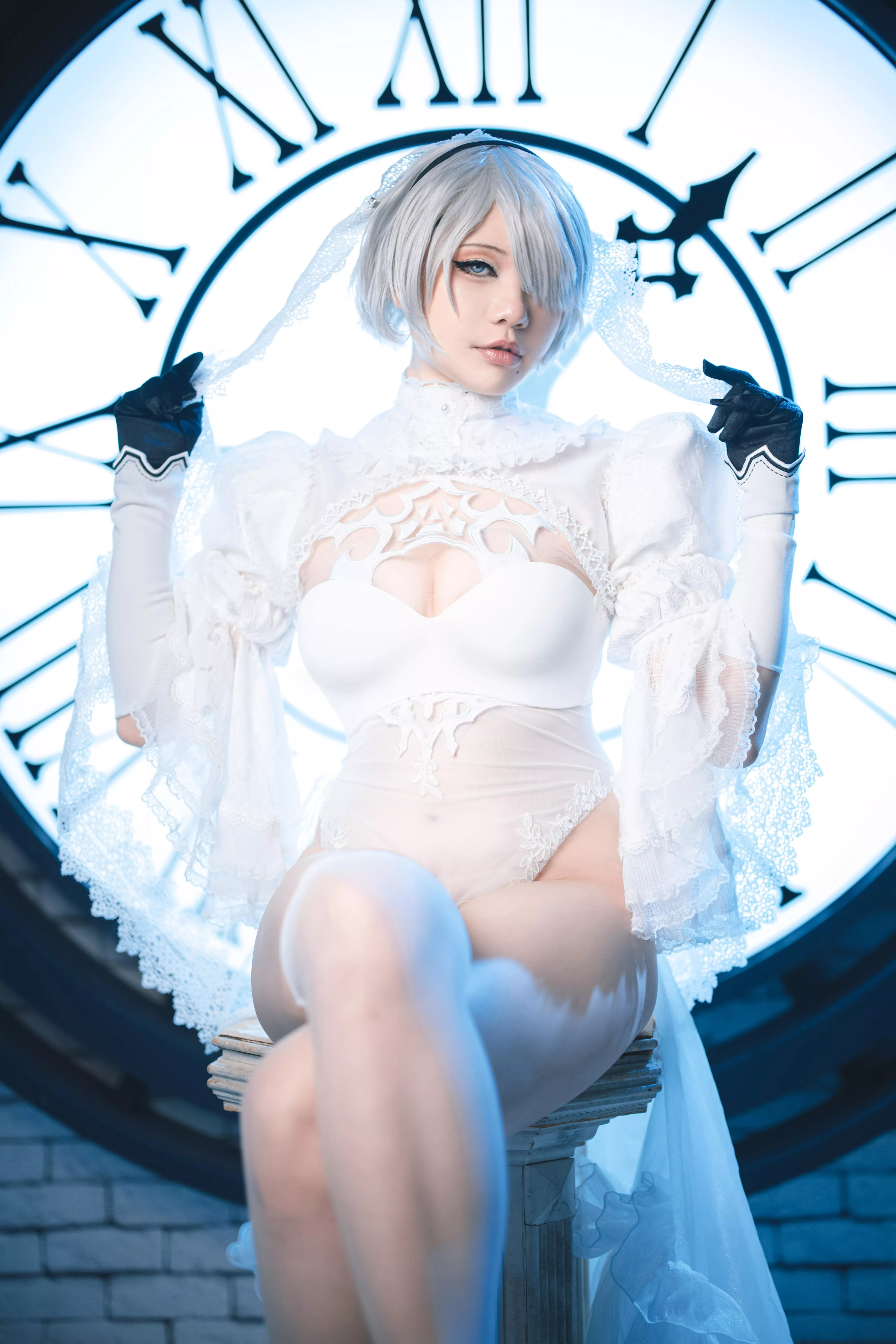 2B Wedding Dress by Sakimichan, Nier Automata, by katykatcupcake [self]