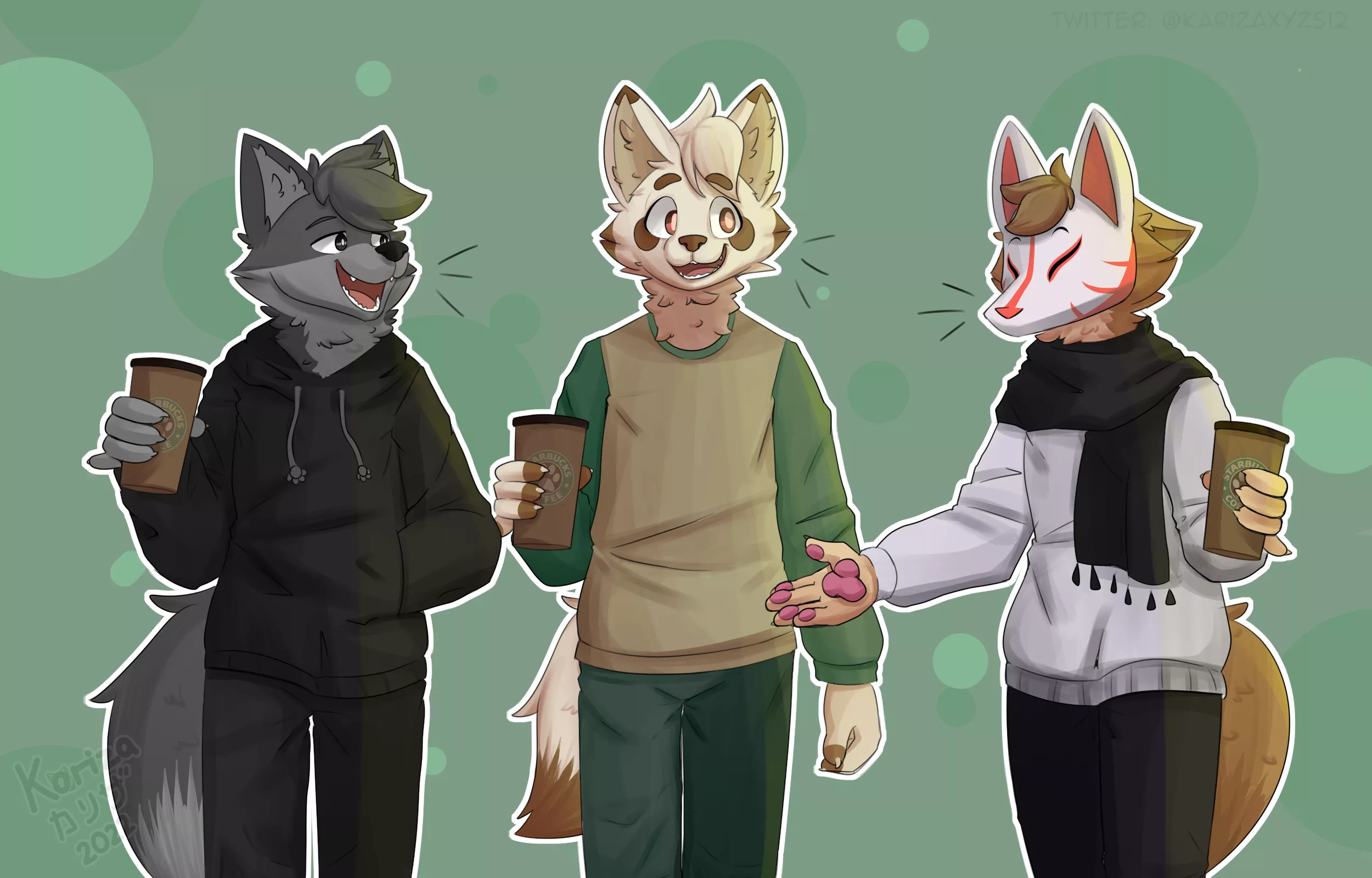 3 friends (by me @karizaxyz512 on twt :)