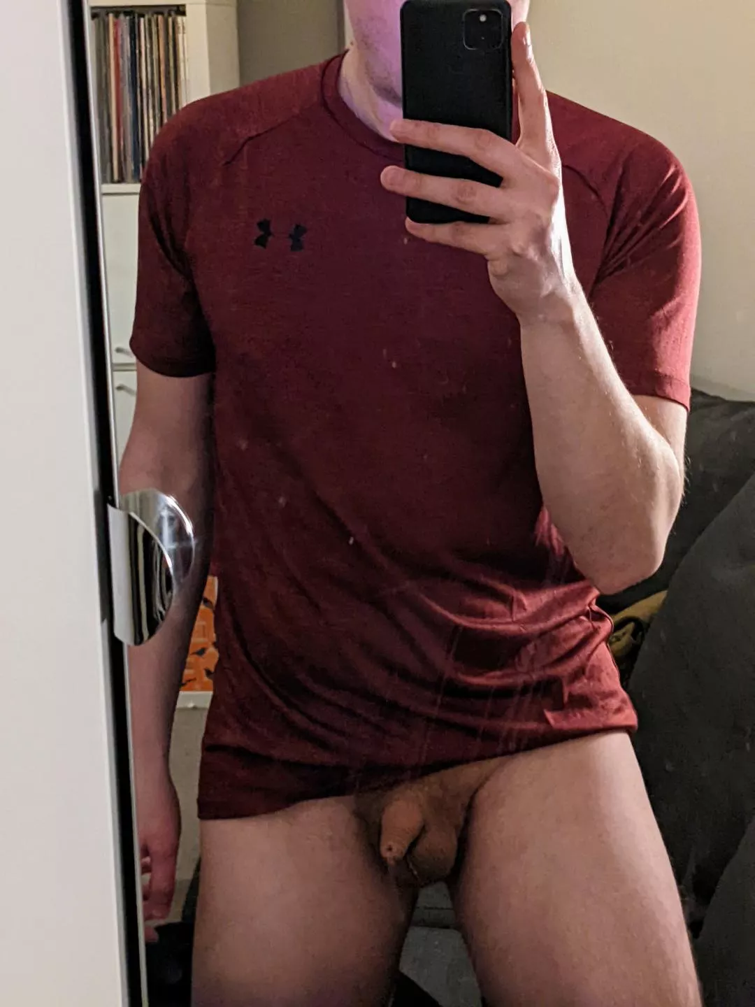 (34) post-gym tiny one, and some precum...