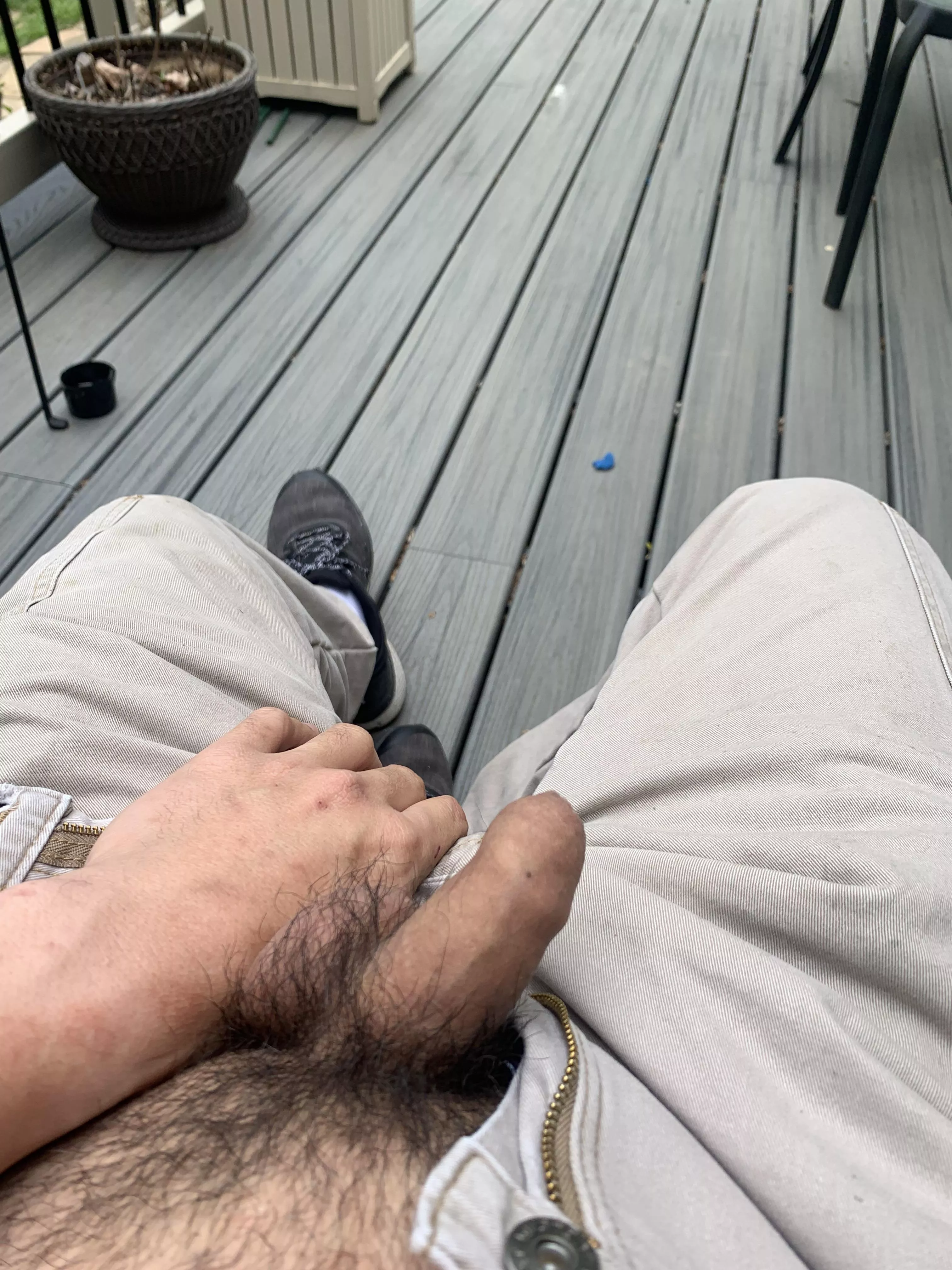 [37] sitting outside with my small cock out