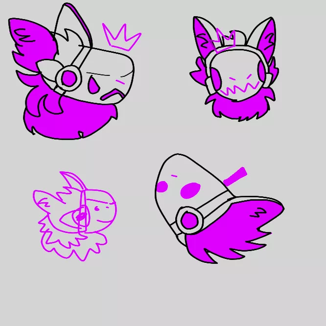 4 Mid to Low quality Sketches of King's head