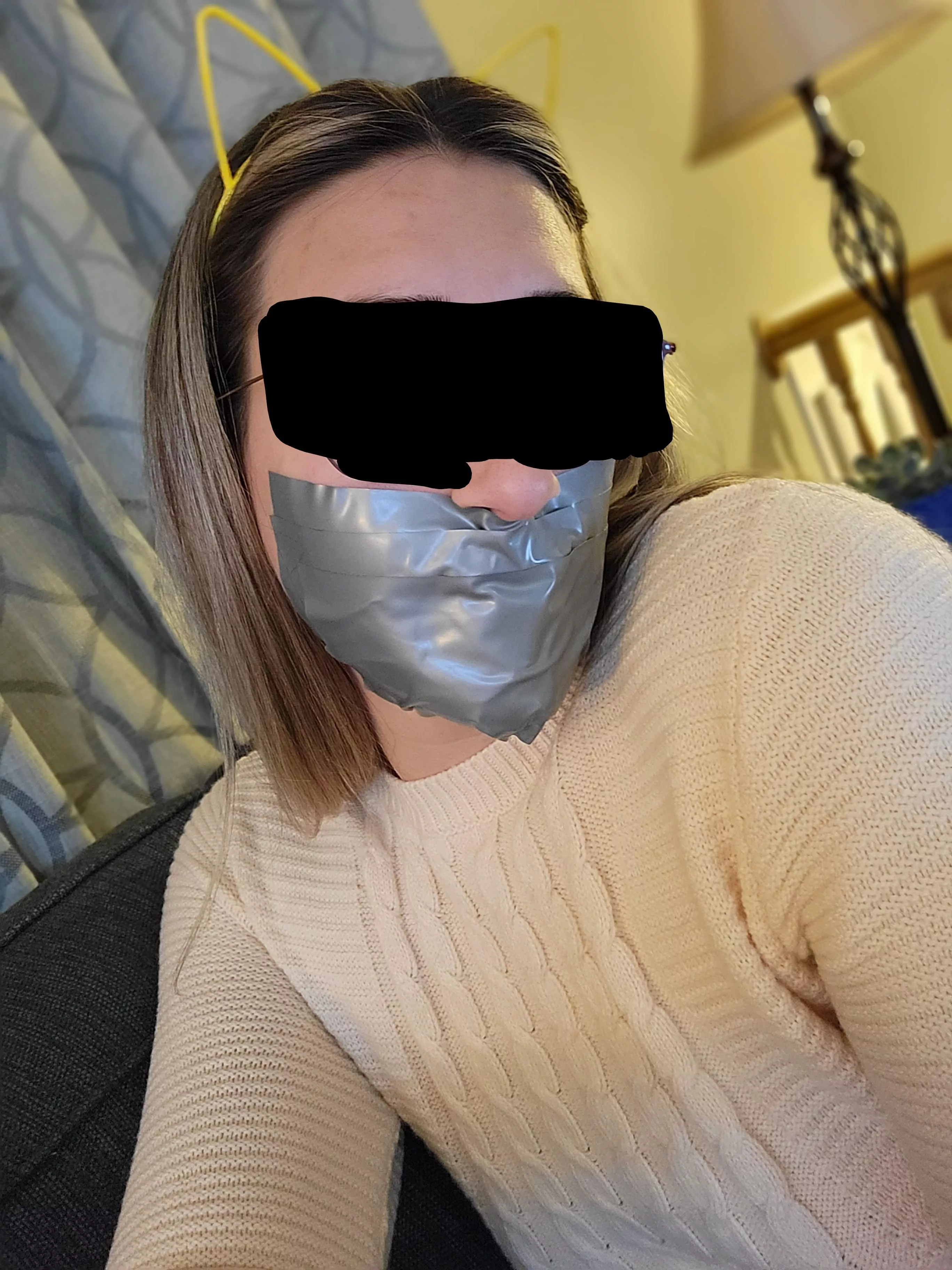 4 strips of Grey PVC tape makes [F]or a quiet evening 🤐 (OC)