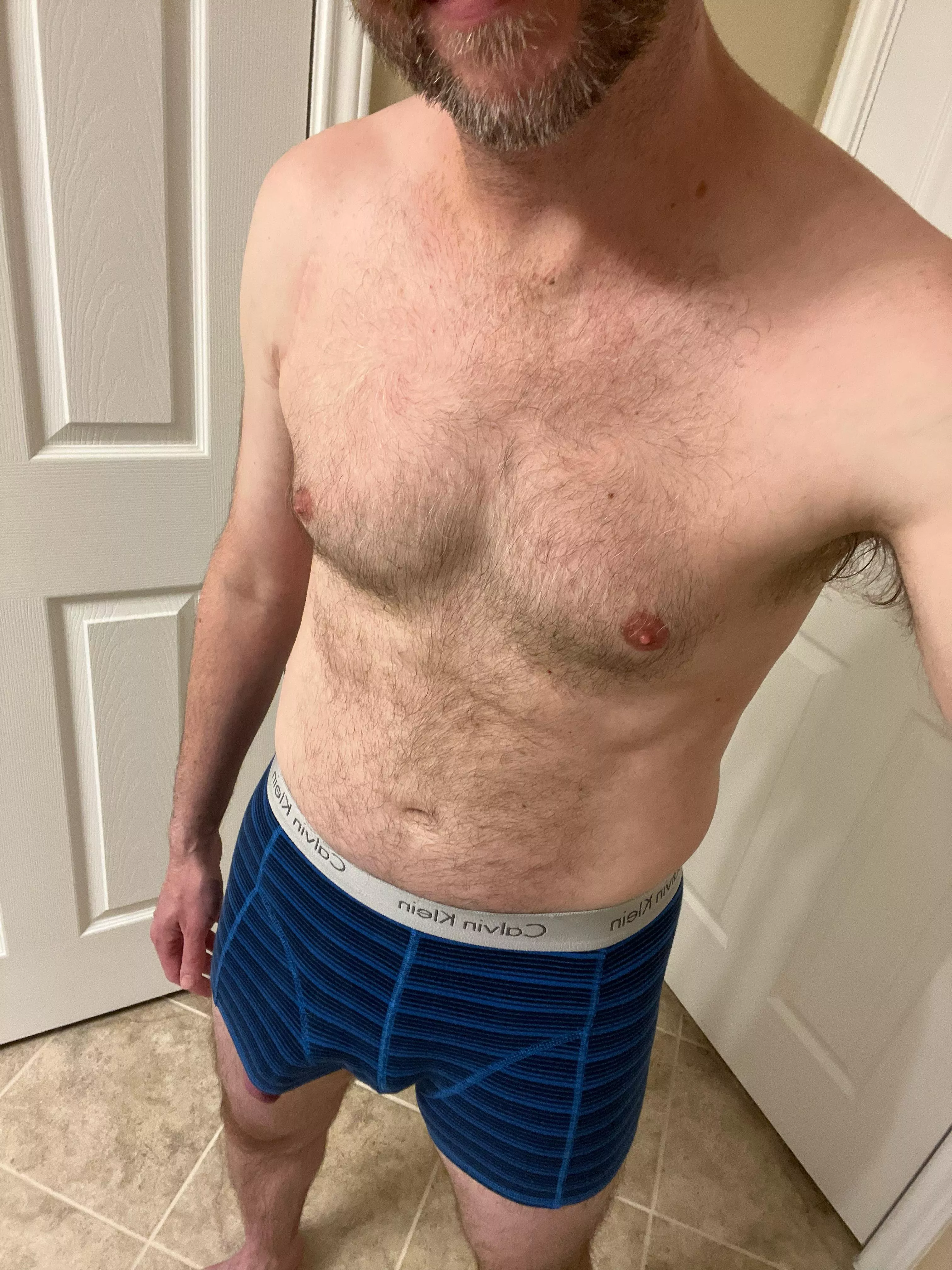 [45] Just out of the shower…these boxers aren’t quite long enough 😘