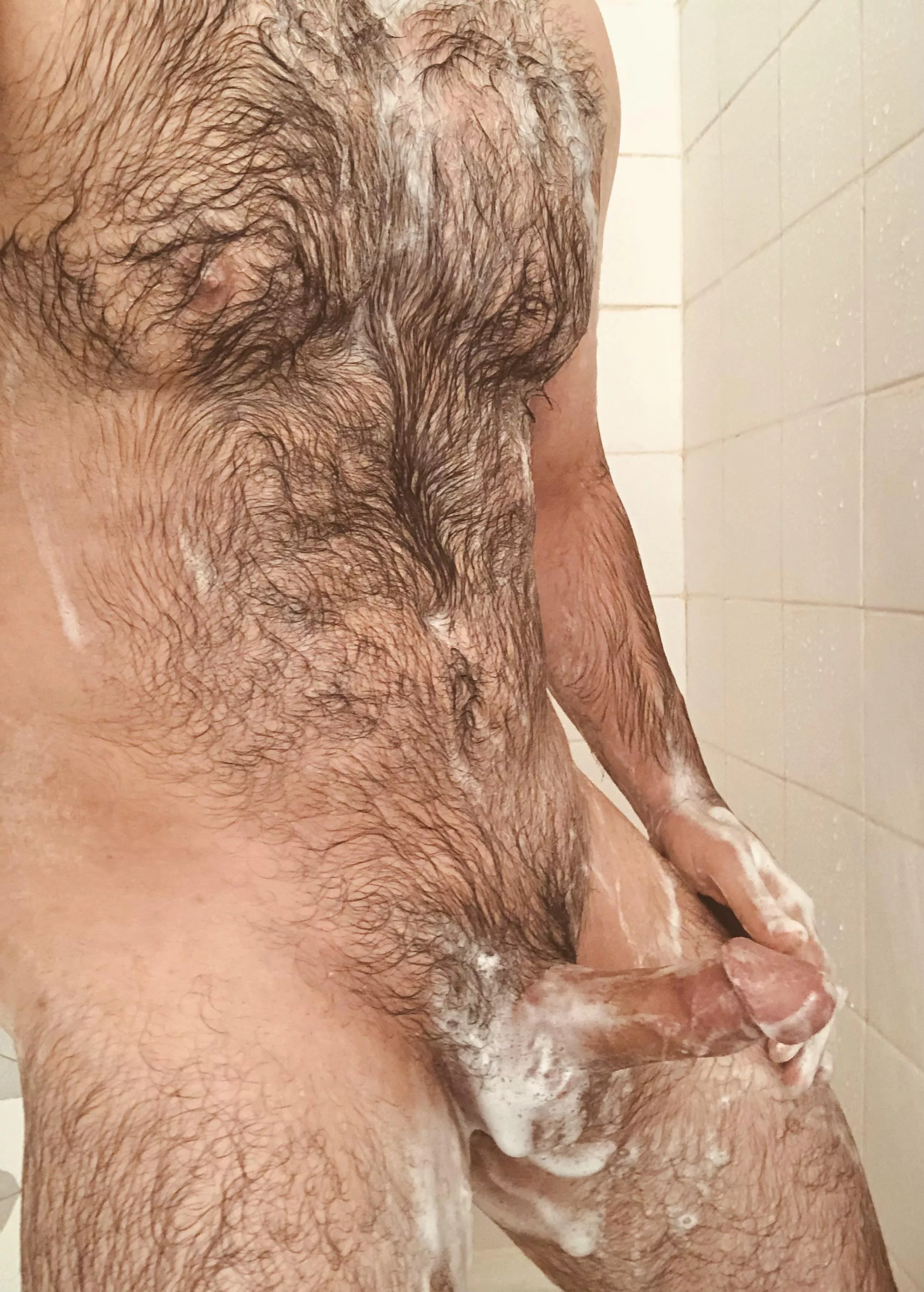 [46] Care to join this hairy dad in the shower!