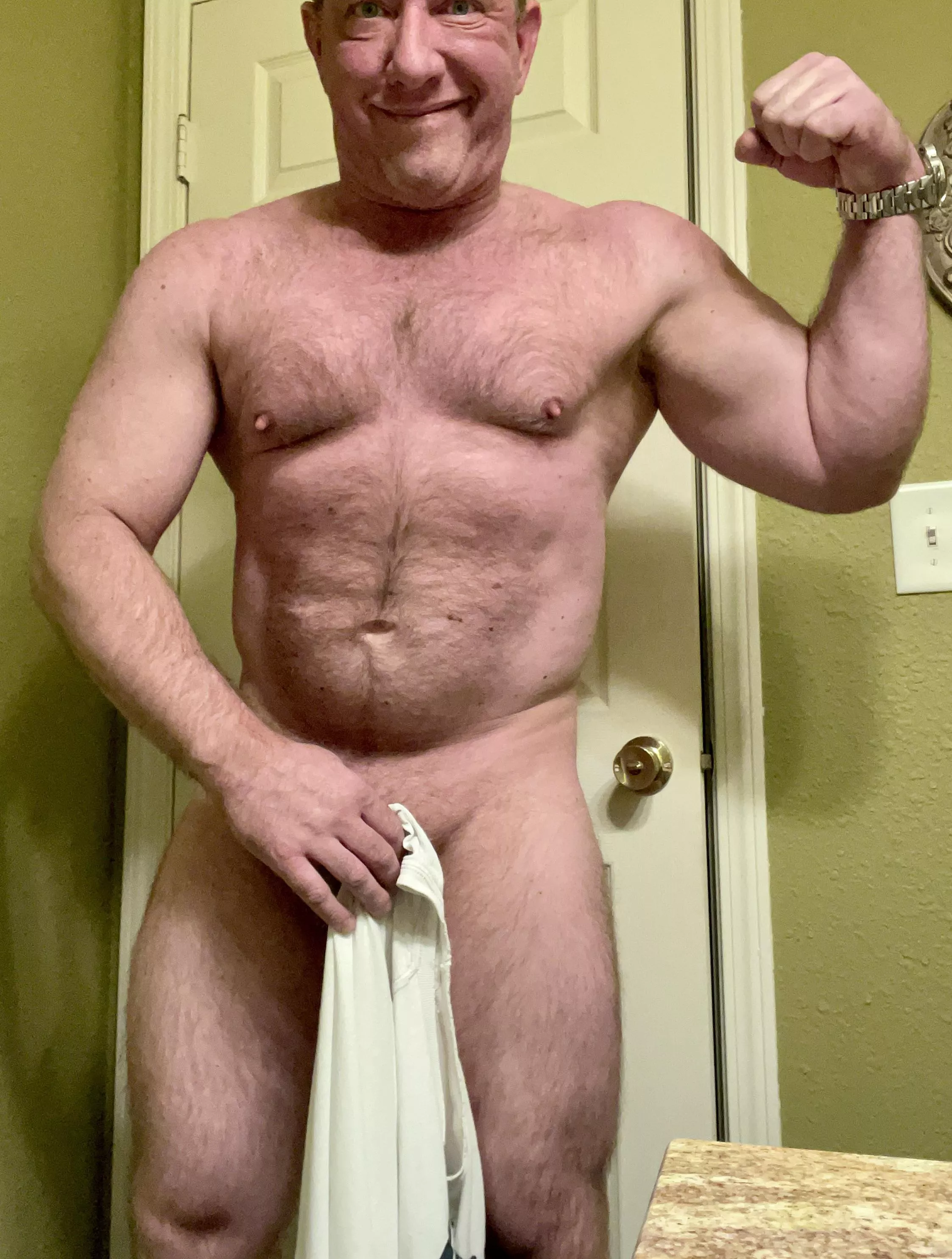 46(M) ready for a hot shower after a good workout