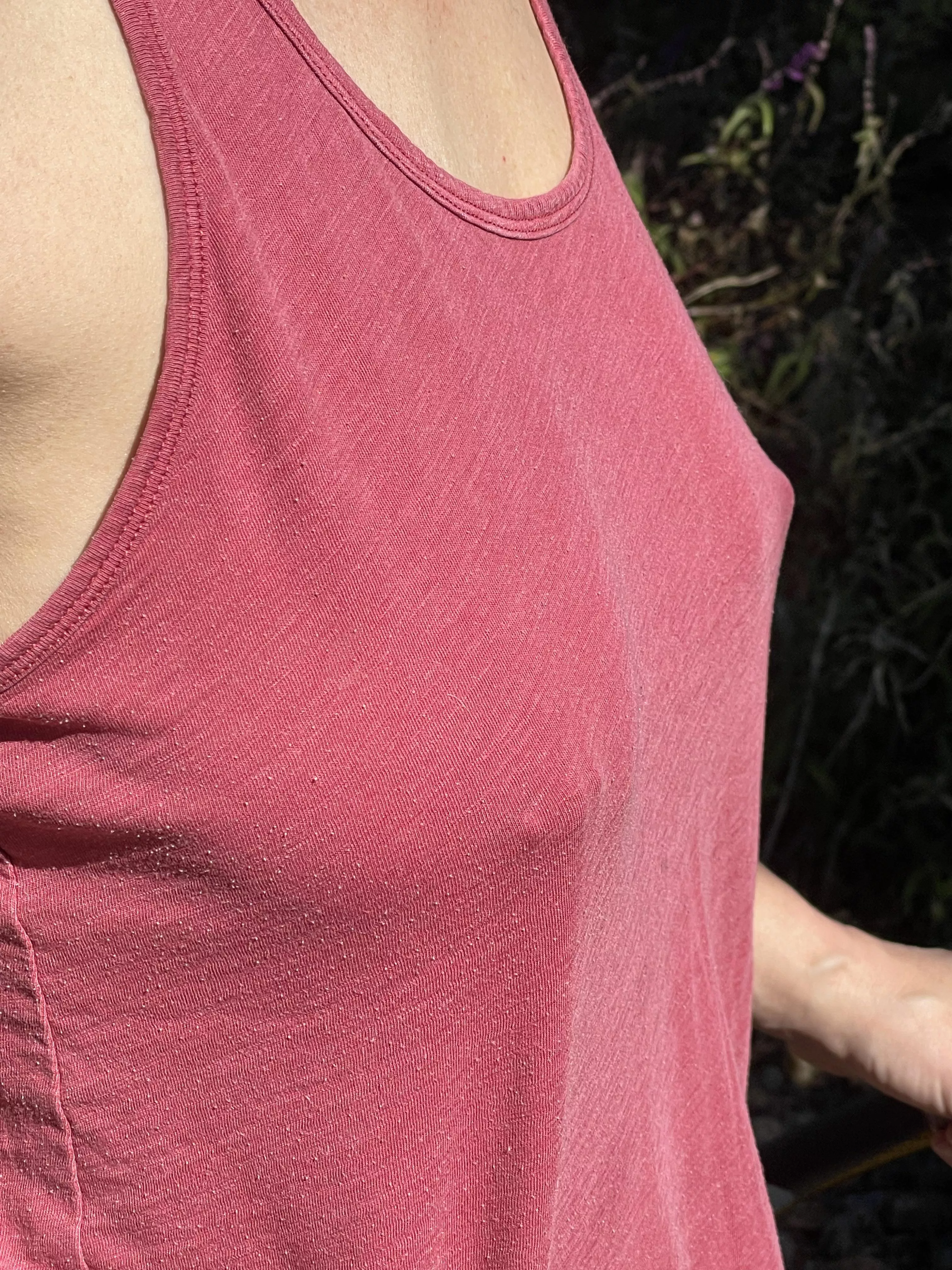 50F can see her nipple rings through her shirt