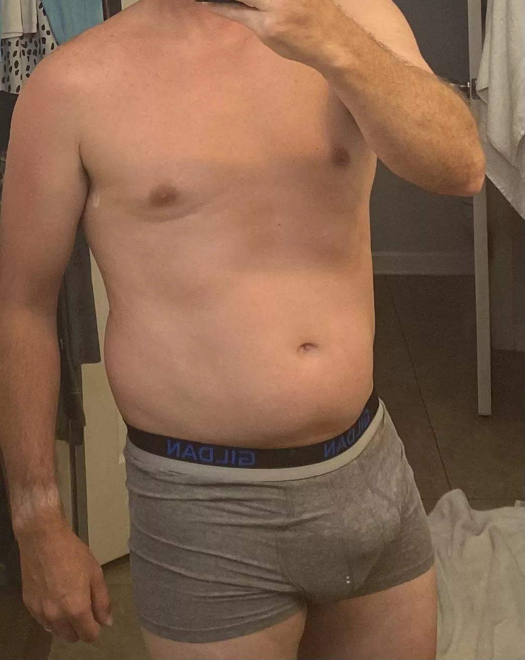 A bulge to go with the dad bod